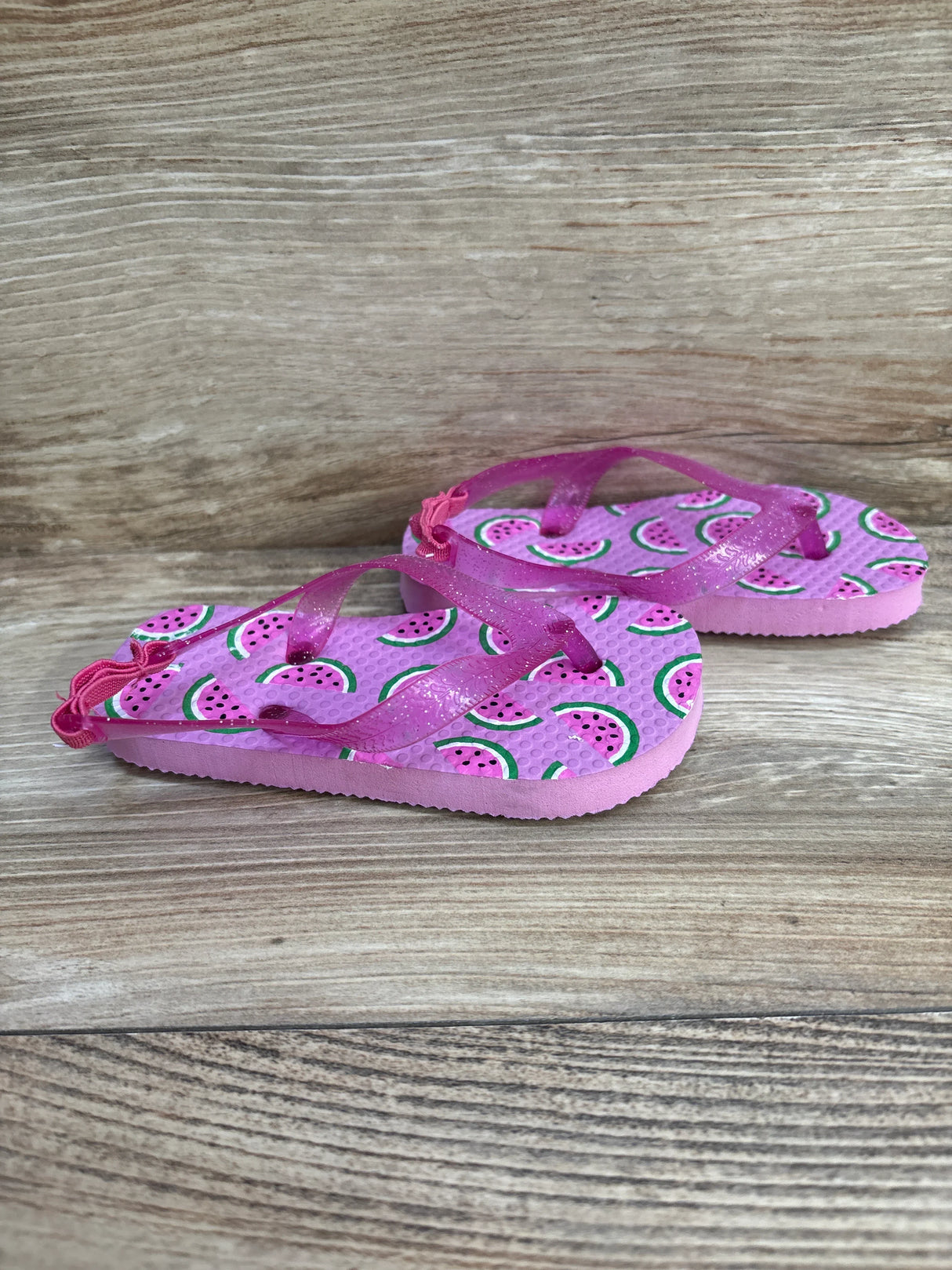 Flip Flops Watermelon Print Pink sz 7/8 - Me n Mommy To Be
