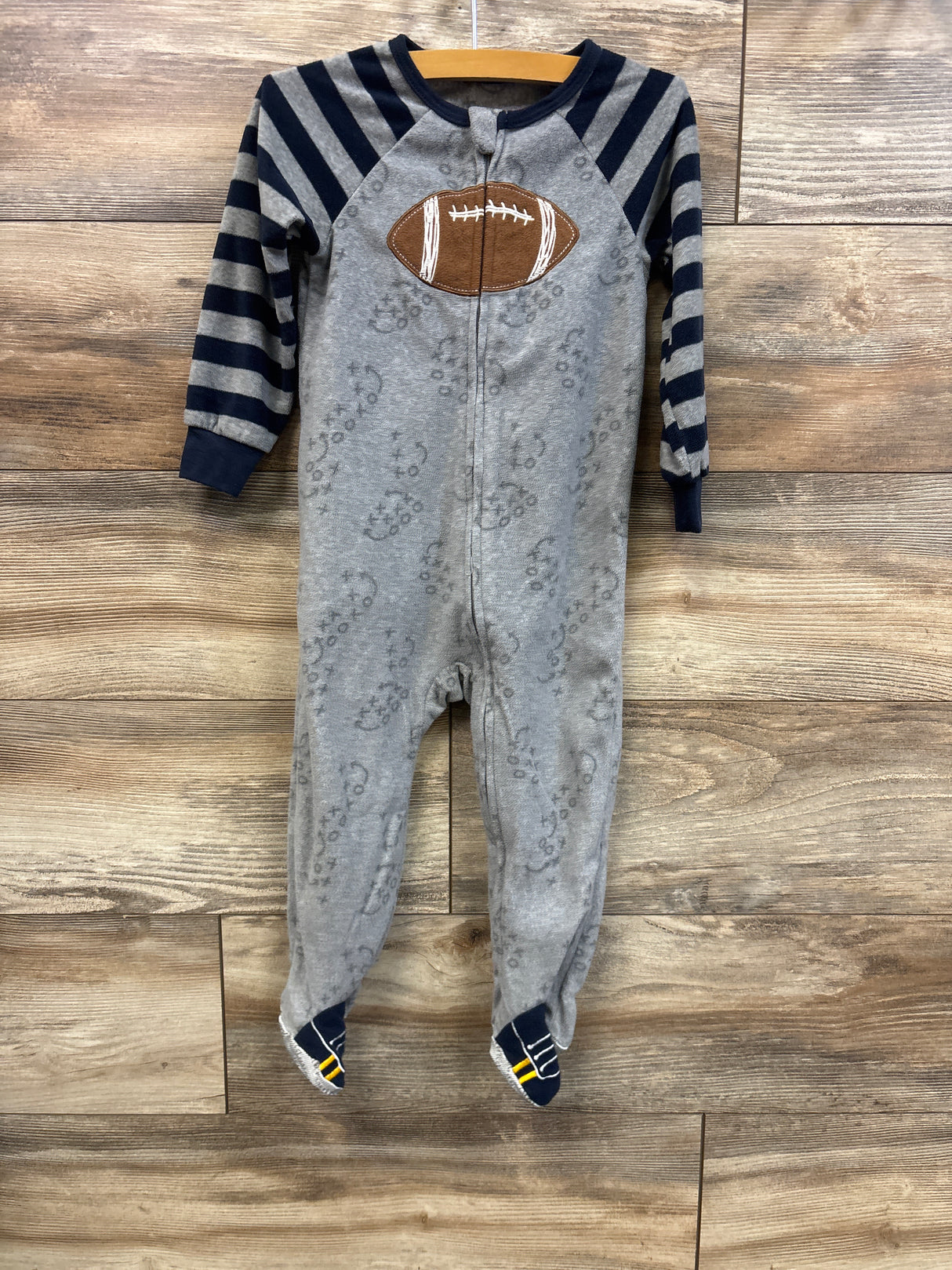 Kids Headquarters Football Blanket Sleeper Grey sz 3T