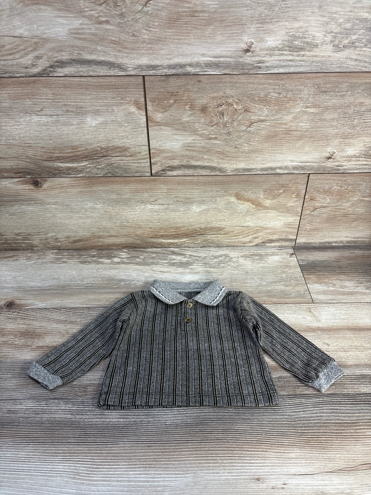 Long Sleeve Polo Shirt Brown sz 6m