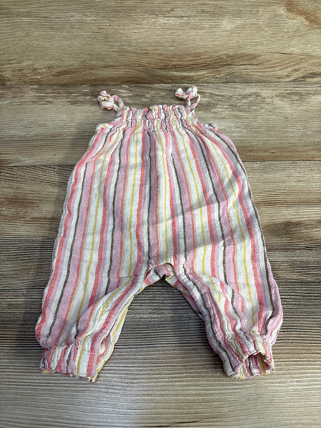 Old Navy Striped Linen Blend Romper Pink sz 3-6m - Me n Mommy To Be