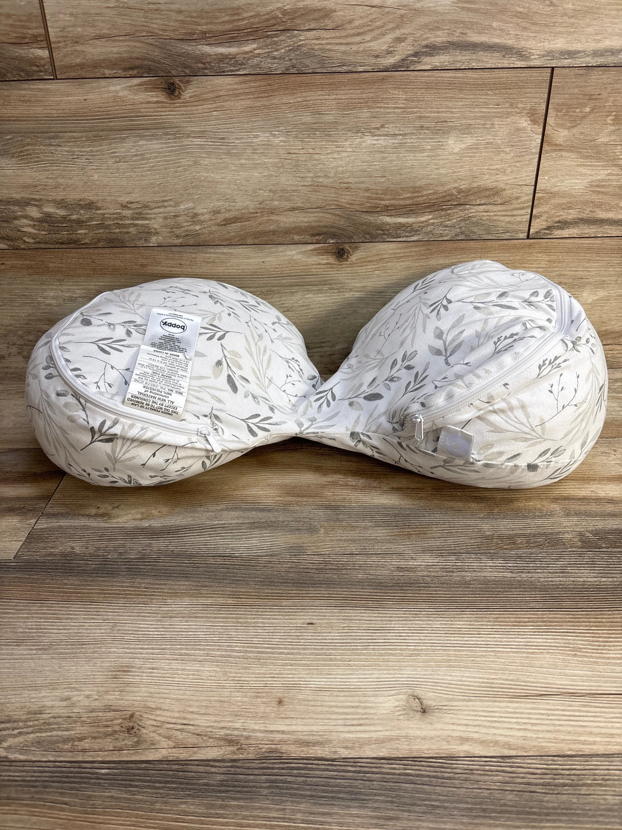 Boppy Side Sleeper Pregnancy Pillow - Gray Falling Leaves - Me n Mommy To Be