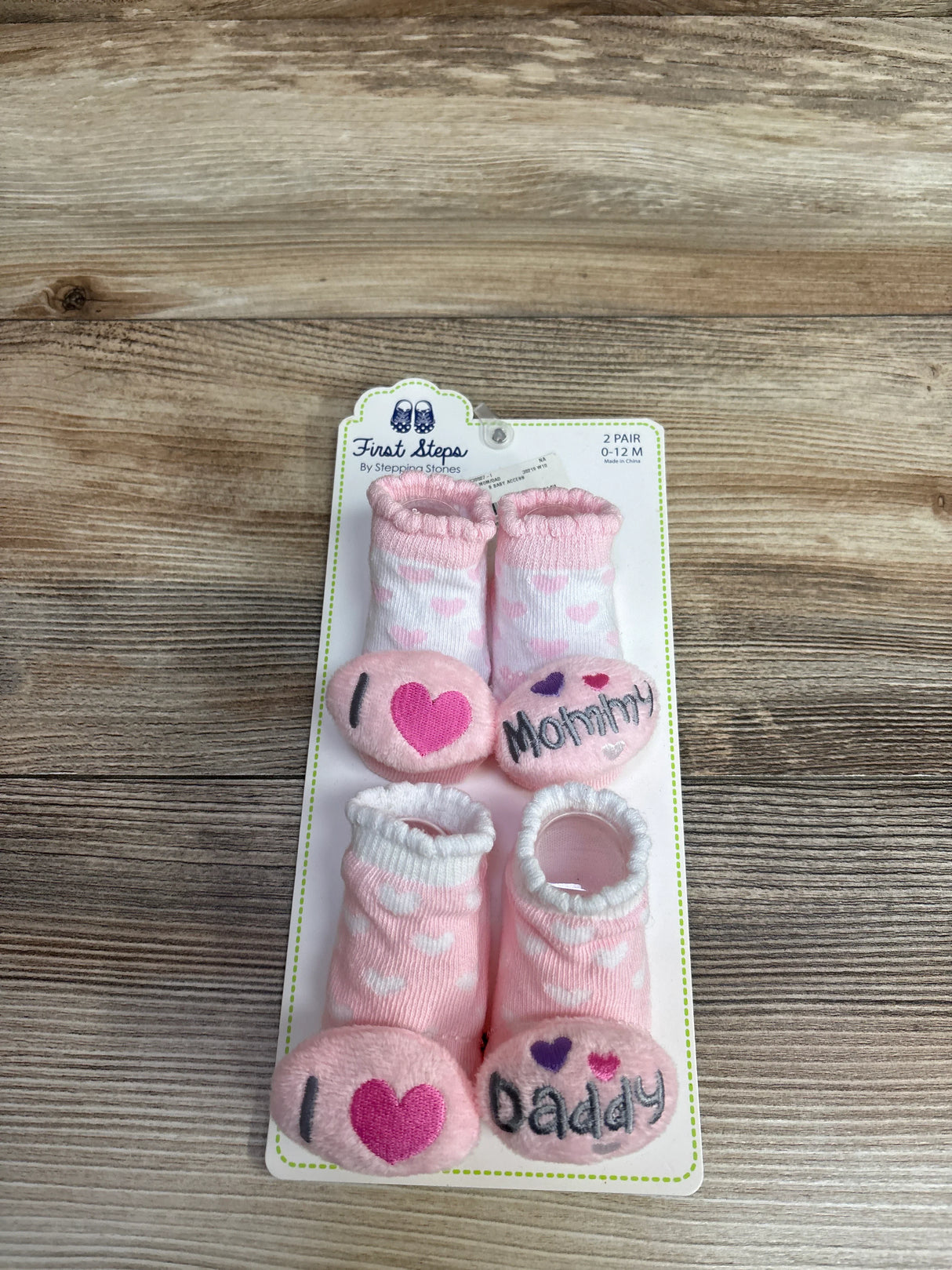 NEW First Steps by Stepping Stones Rattle Socks, 2pk sz 0-12m