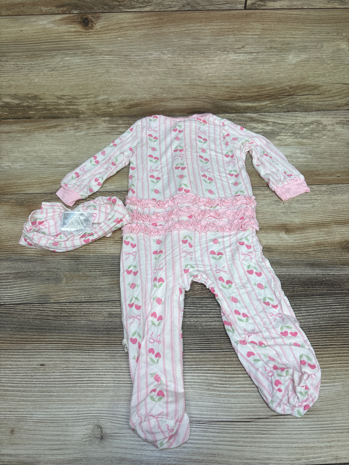Milkberry 2pc Bamboo Ruffle Footie & Headband Set White sz 0-3m