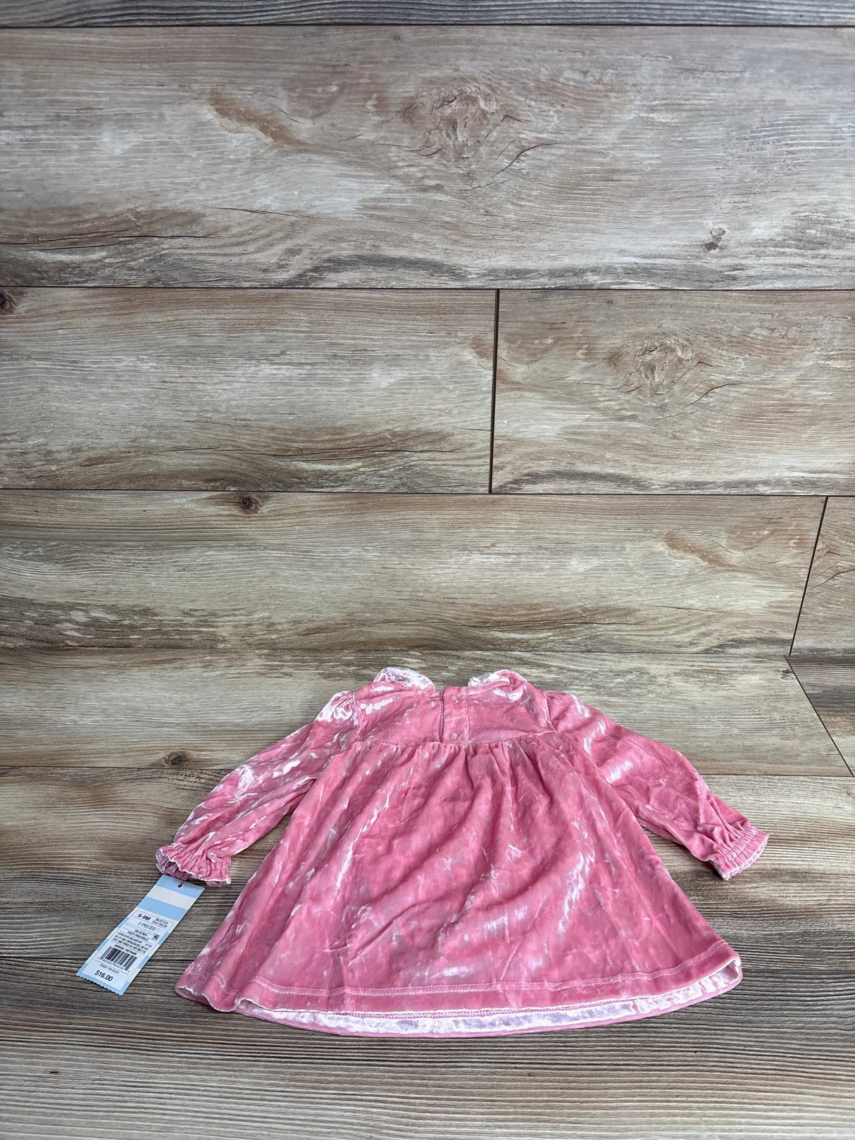 NEW Cat & Jack 2pc Velvet Peter Pan Collar Dress & Bloomers Set Pink sz 6-9m