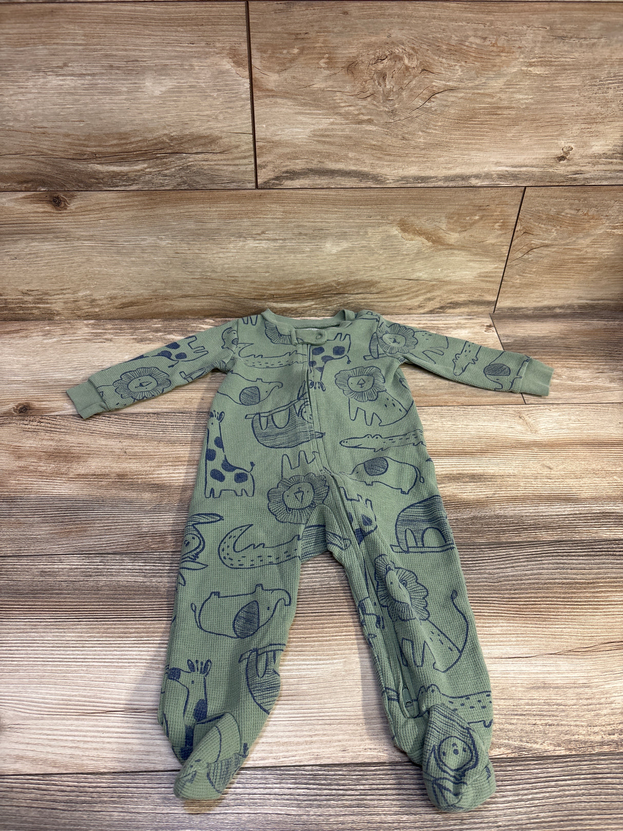 Simple Joys Waffle Knit Sleeper Green sz 6-9m