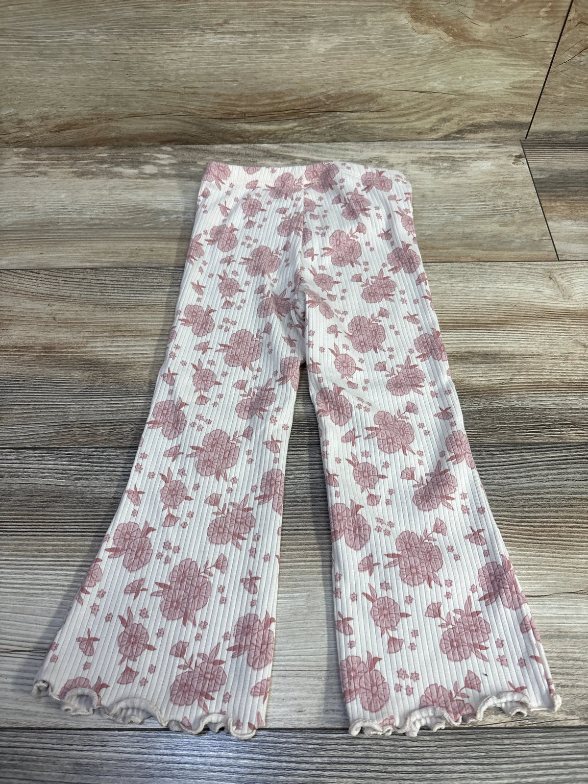 Cat & Jack Ribbed Flare Leggings Ivory sz 3T