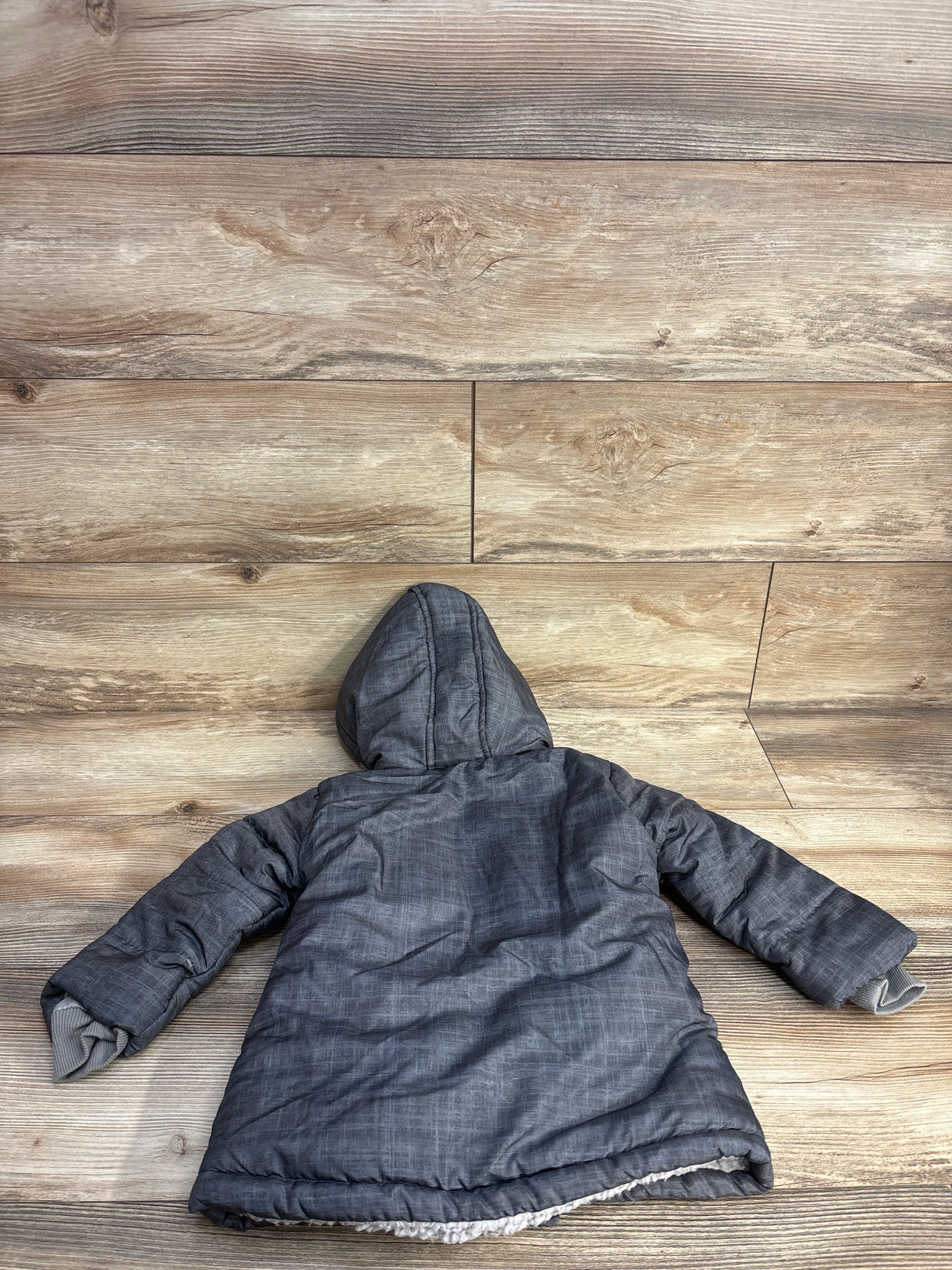 Little Beginnings Sherpa Lined Winter Coat Grey sz 2T