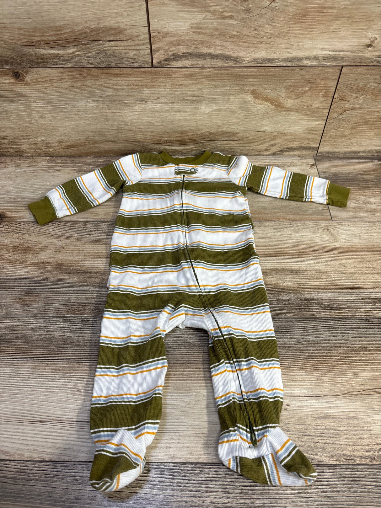 Carter's Ribbed Striped Sleeper White sz 9m