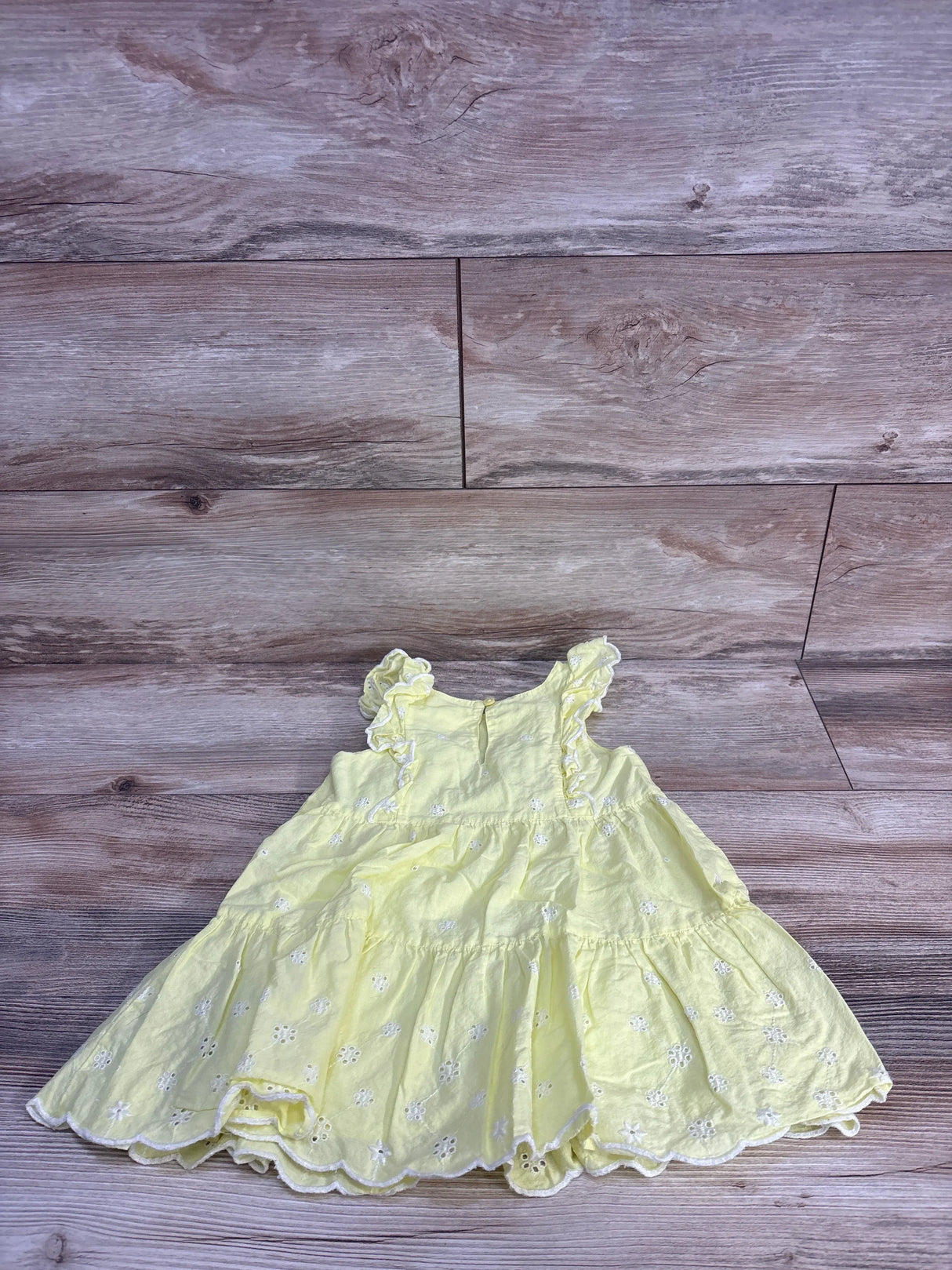 Cat & Jack Eyelet Tiered Dress Yellow sz 2T