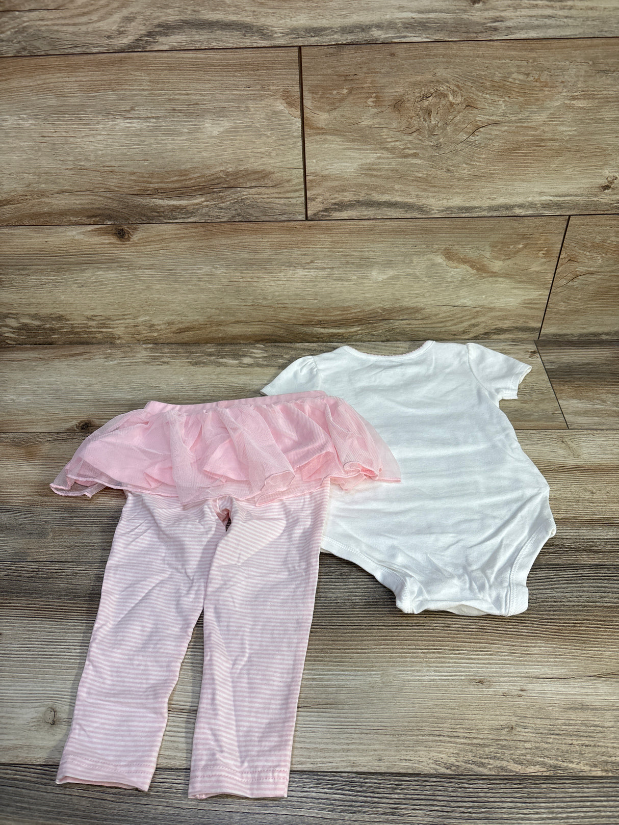 NEW Carter's 2pc Daddy's Little Princess Bodysuit & Tulle Skeggings Set White sz 18m