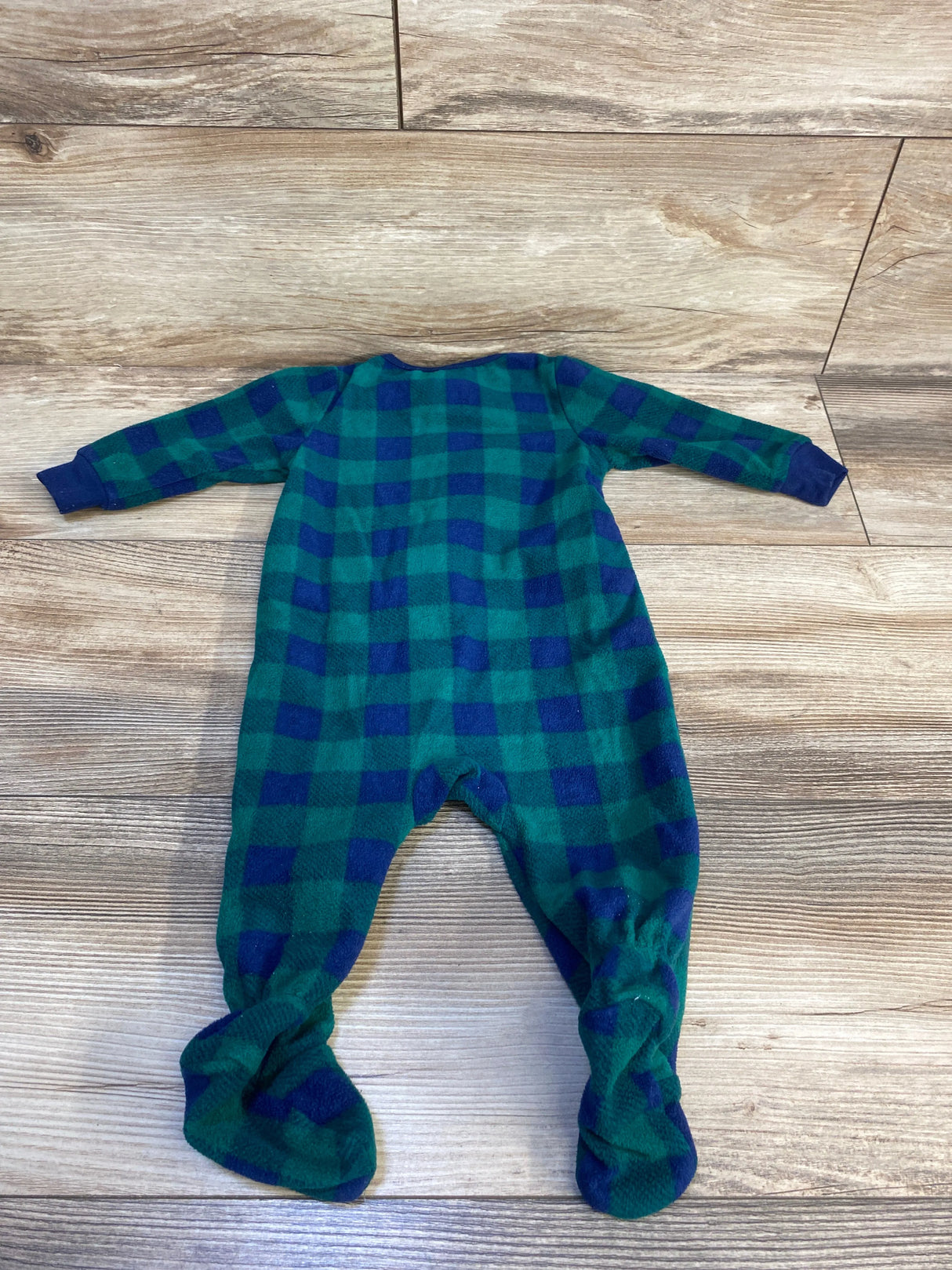 Kids Headquarters Buffalo Print Reindeer Blanket Sleeper Green sz 6m