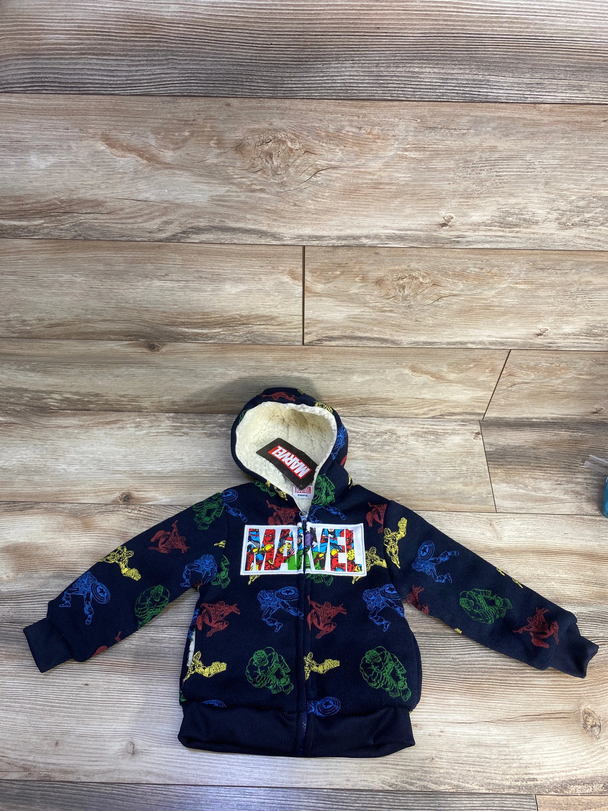 NEW Marvel Sherpa Full Zip Spiderman Jacket Black sz 3T