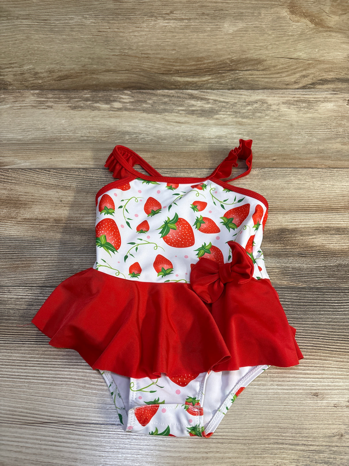 Strawberry 1pc Skirted Swimsuit White sz 12-18m