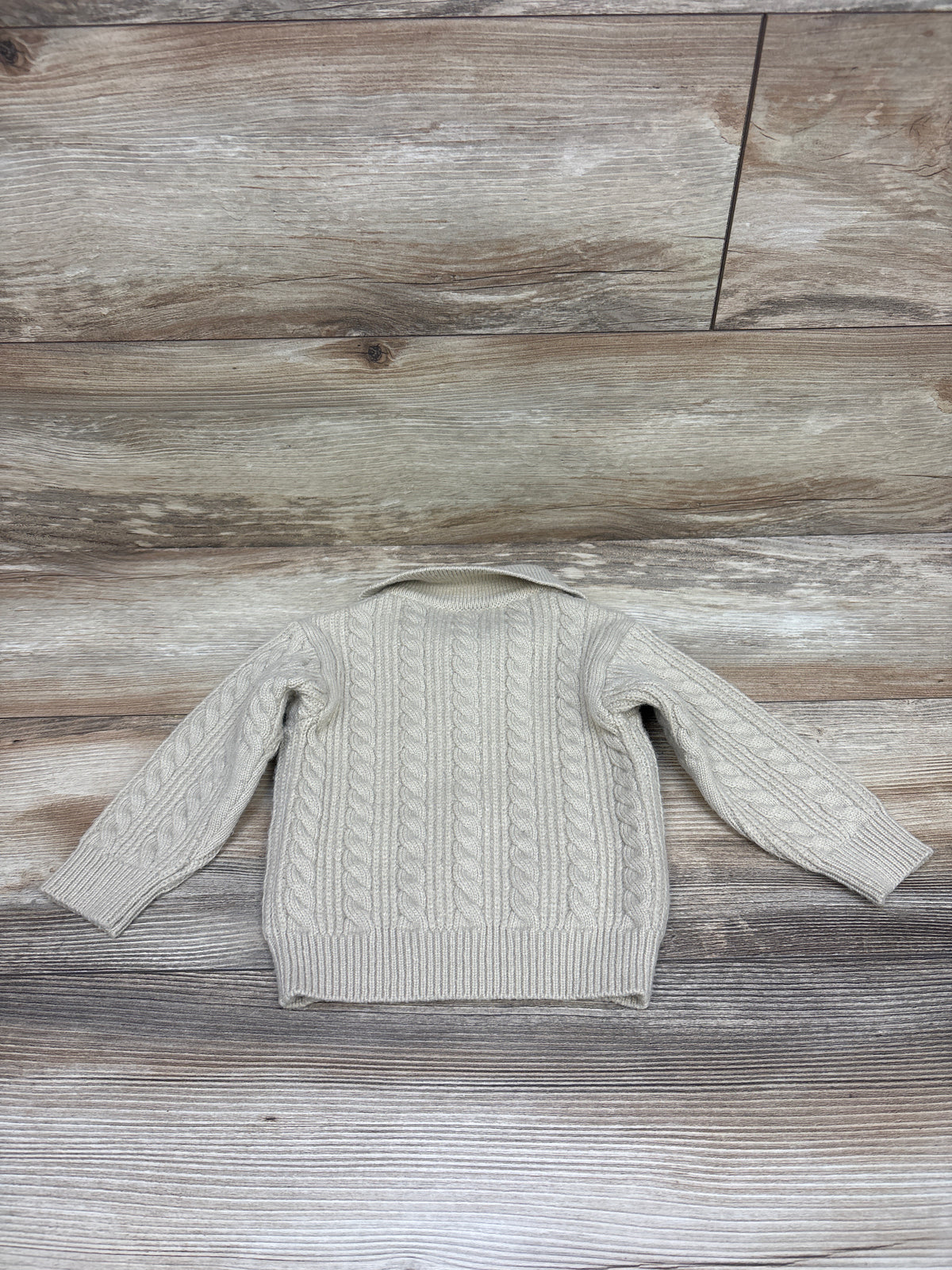 Arlo & Kai Cable Knit Polo Sweater Tan sz 12m