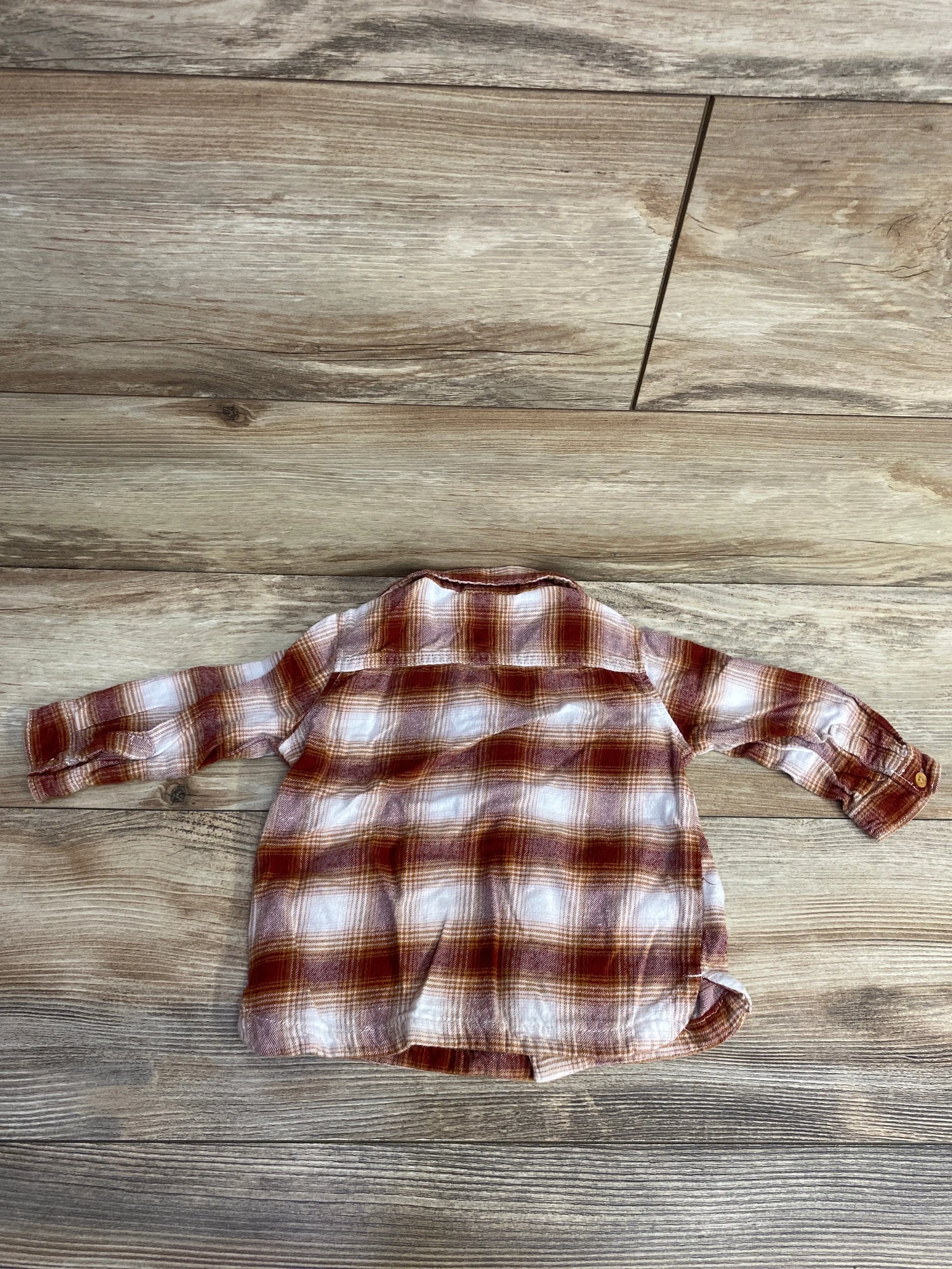 Little Co Plaid Button Up Flannel Red sz 9m