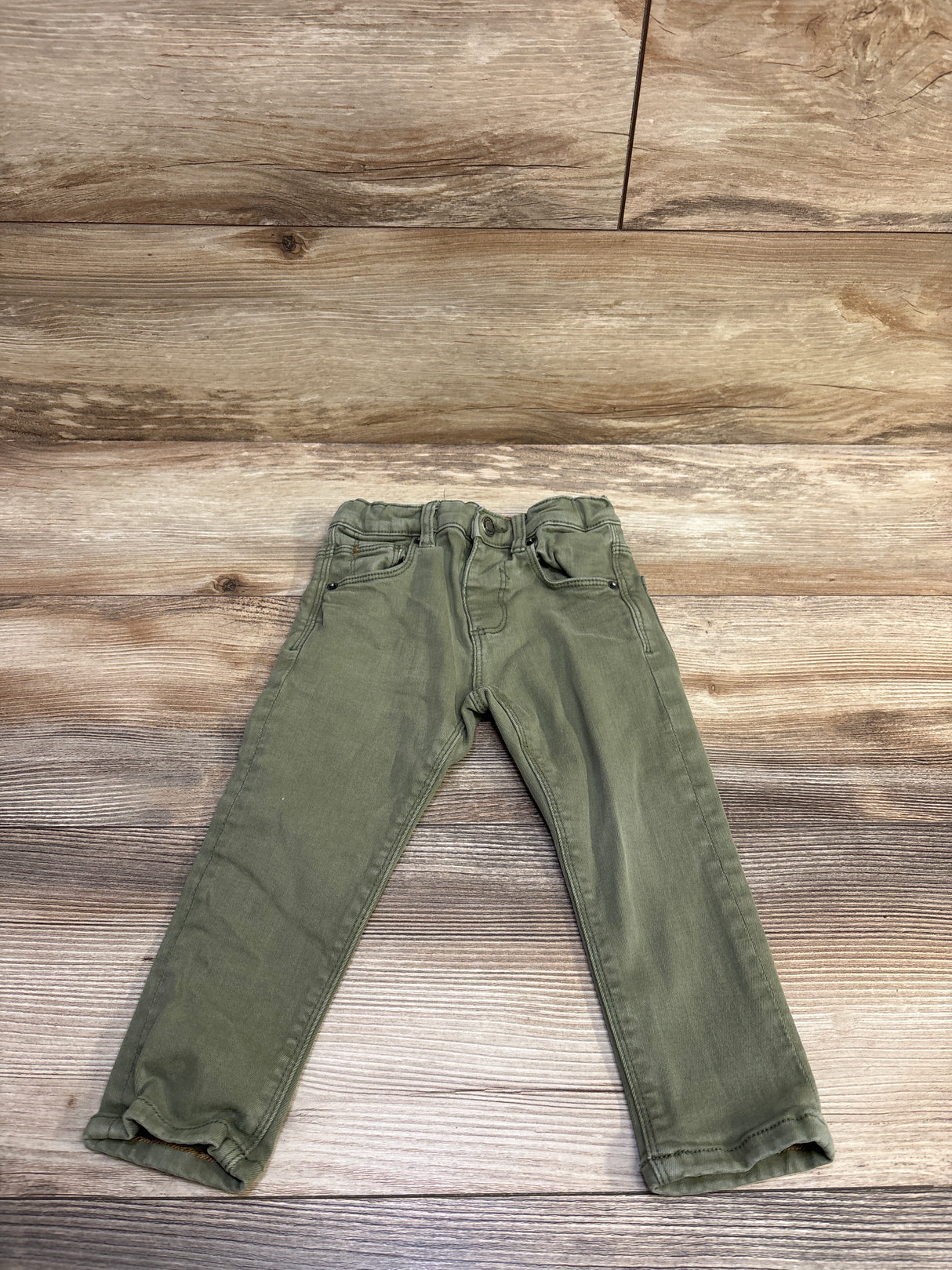 Zara The Slim Denim Jeans Green sz 18-24m