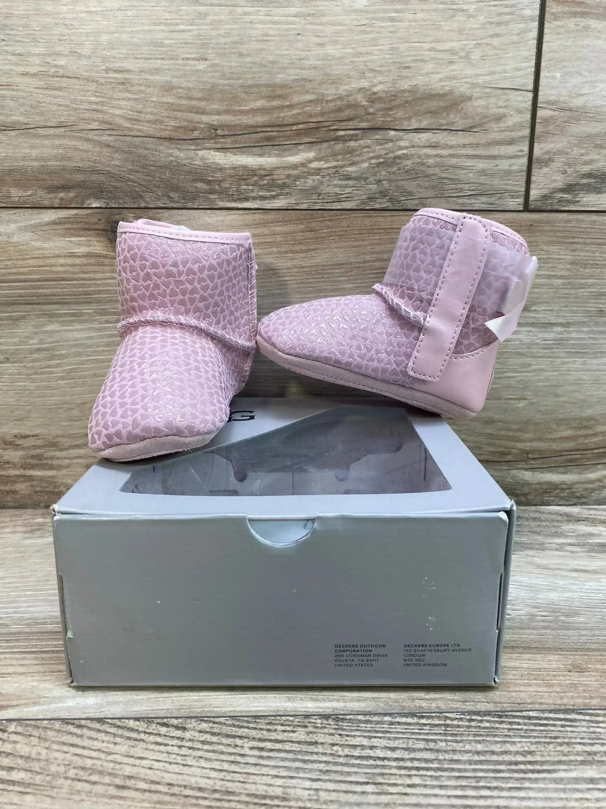 NEW UGG Baby Jesse Bow II Gel Hearts Pink Sz 2c/3c - Me n Mommy To Be