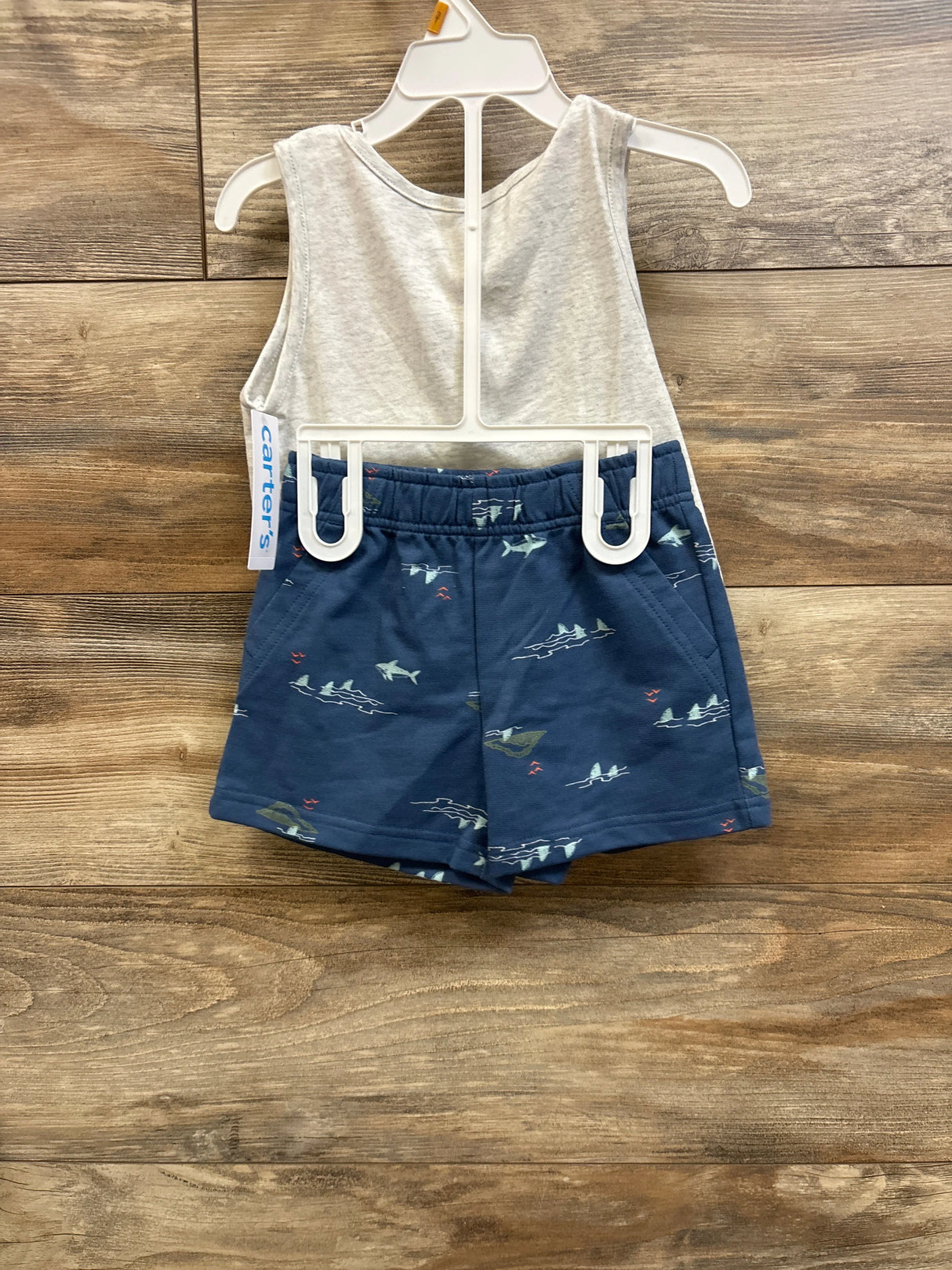 NEW Carter's 2pc Ready For Waves Tank Top & Shorts Set Grey sz 3T