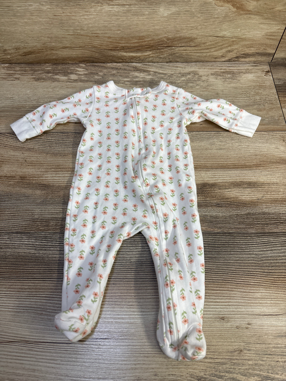 Tres Beau et Belle Floral Sleeper White sz 0-3m