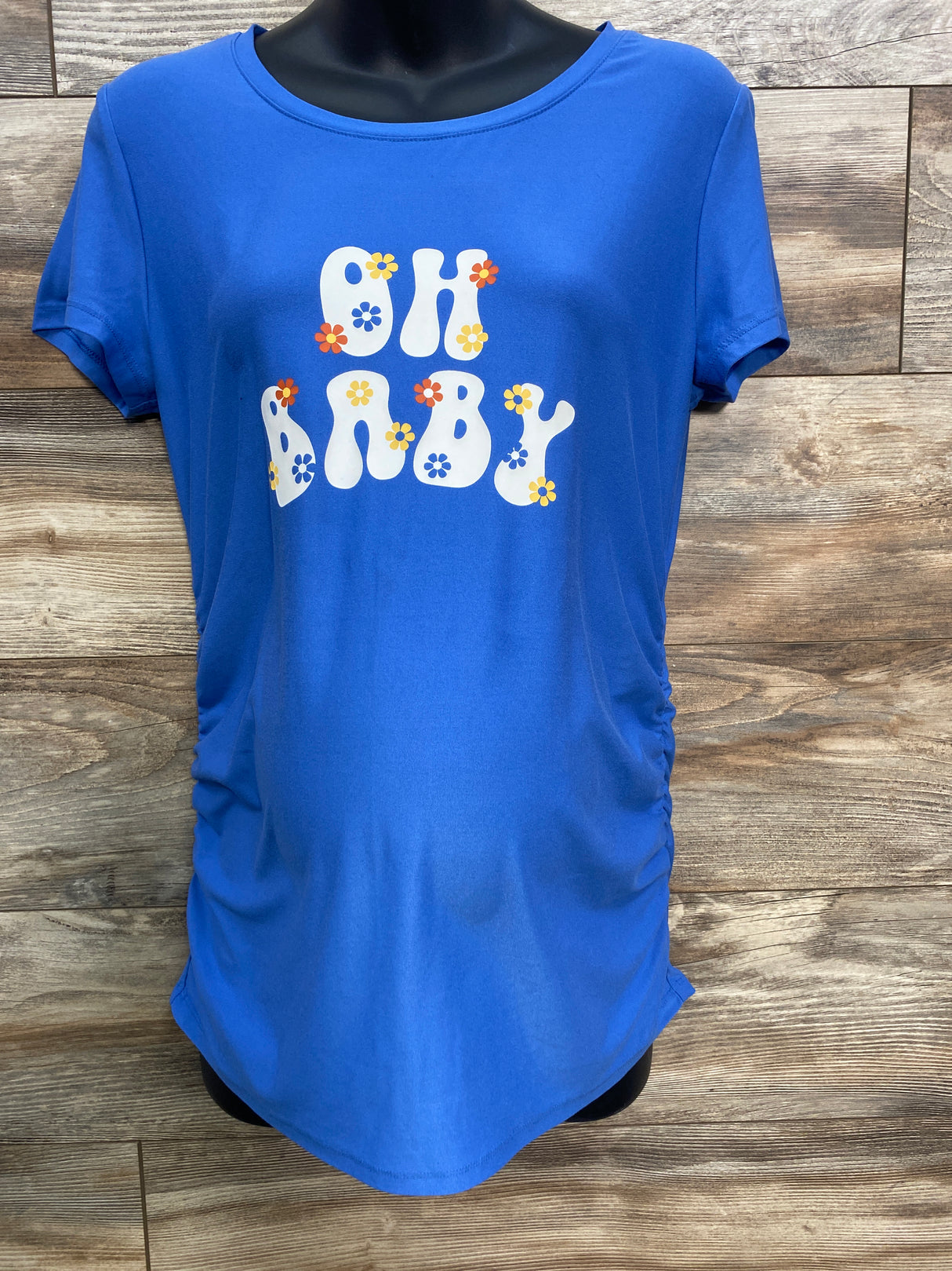 Time & Tru Oh Baby Maternity Shirt Blue sz Small