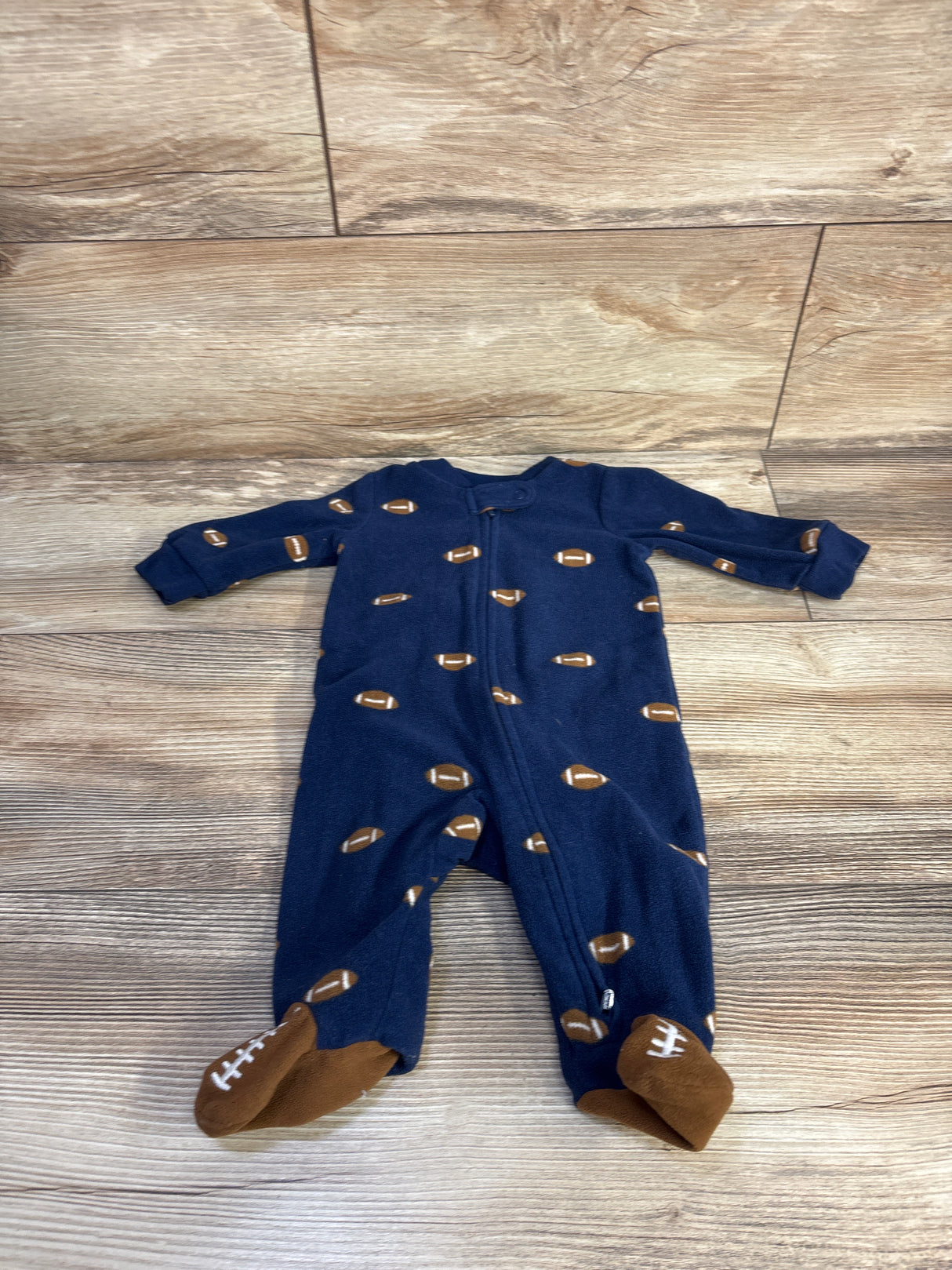 Carter's Football Blanket Sleeper Navy sz 3m