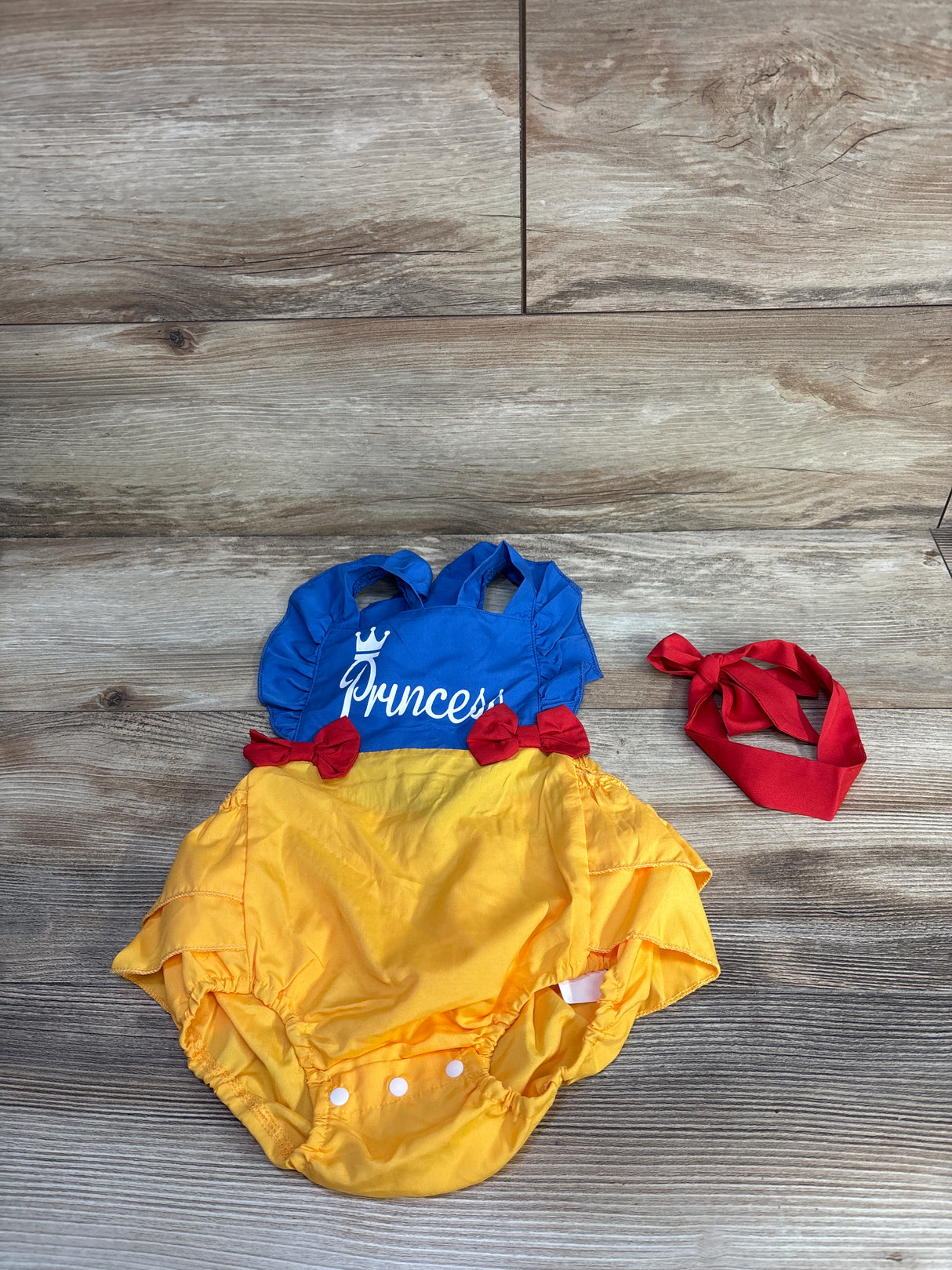 NEW Shein 2pc Princess Ruffle Bubble Romper & Headband Set Blue sz 9-12m