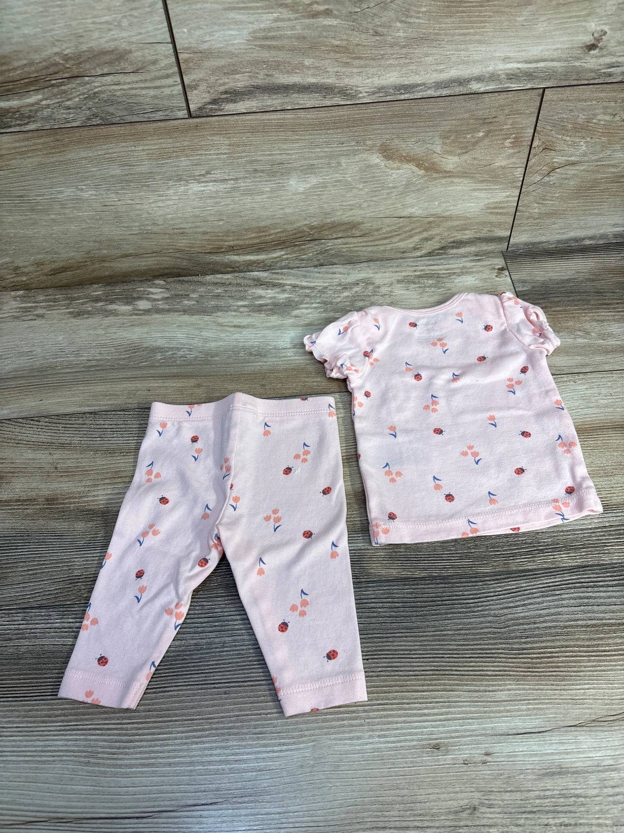 Carter's 2pc Ladybug Print Shirt & Pants Set Pink sz 3m
