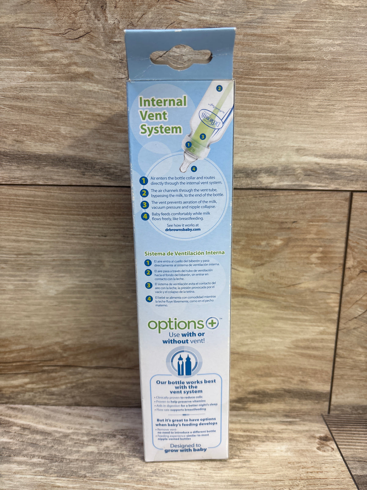 NEW Dr. Brown's Options+ Anti-Colic Baby Bottle w/ Three Nipple Levels 8oz