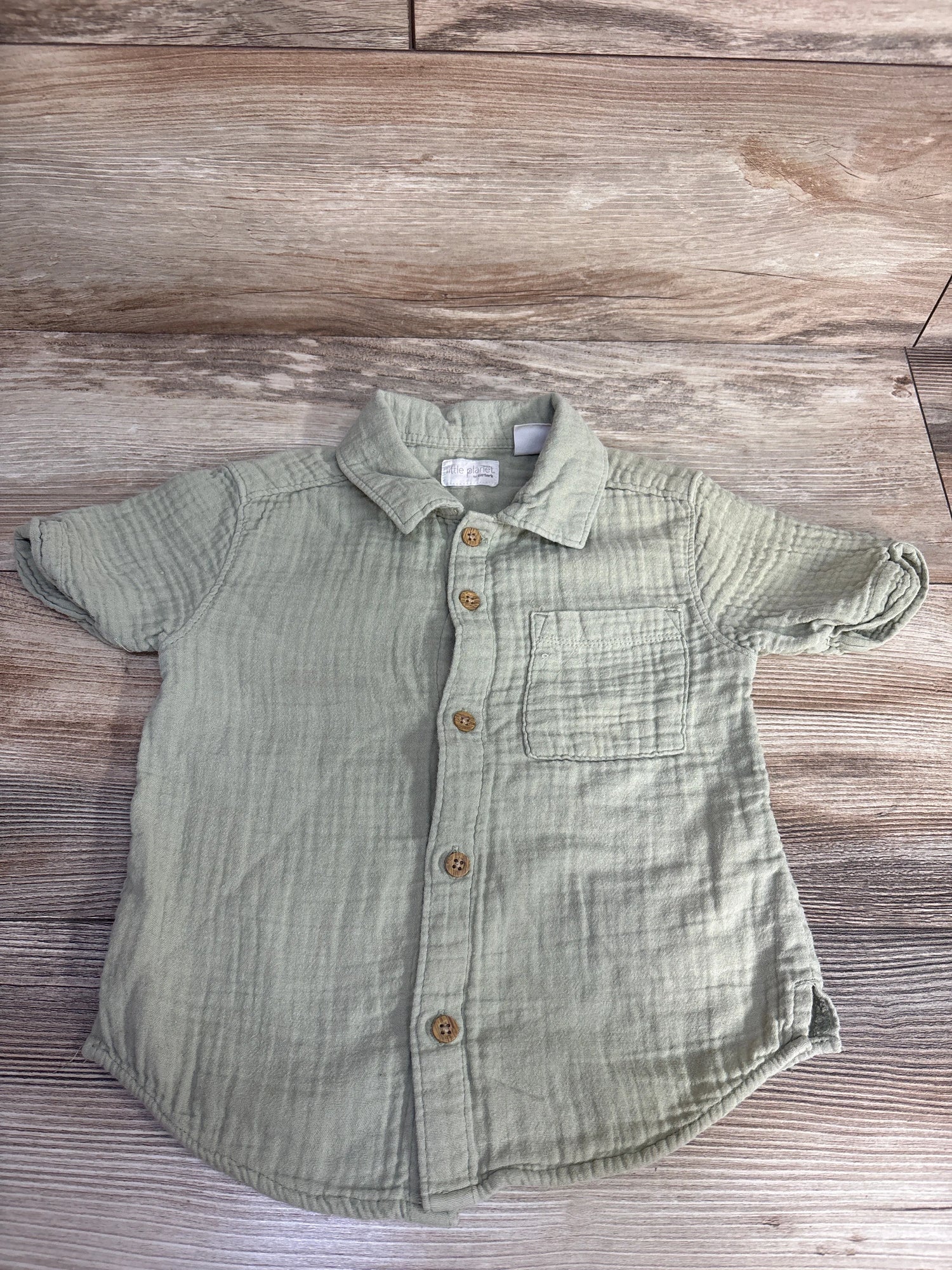 Little Planet Muslin Button Up Shirt sz 3T