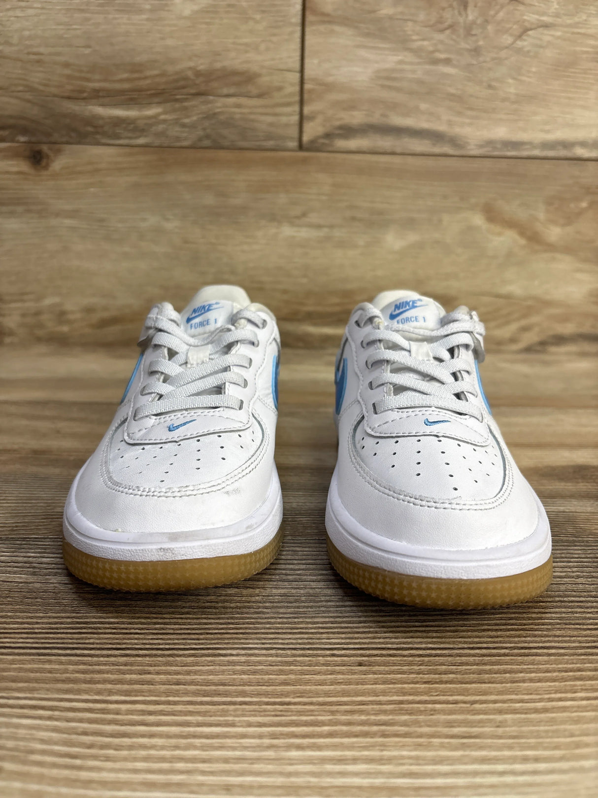 Nike Force 1 Low EasyOn PS 'White Blue Beyond Gum' sz 13c