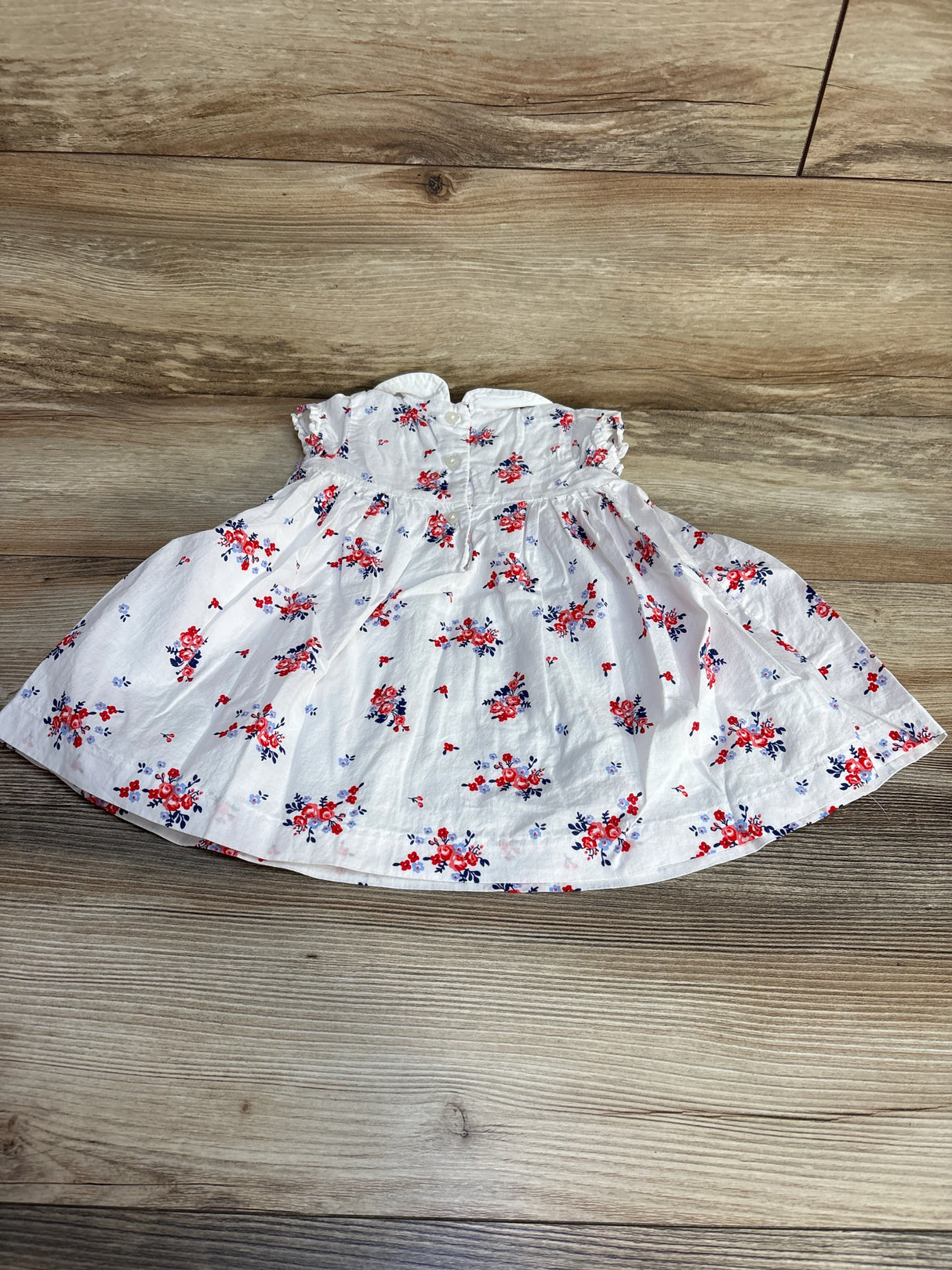 Janie and Jack Floral Charlotte Smocked Dress White sz 6-12m - Me n Mommy To Be