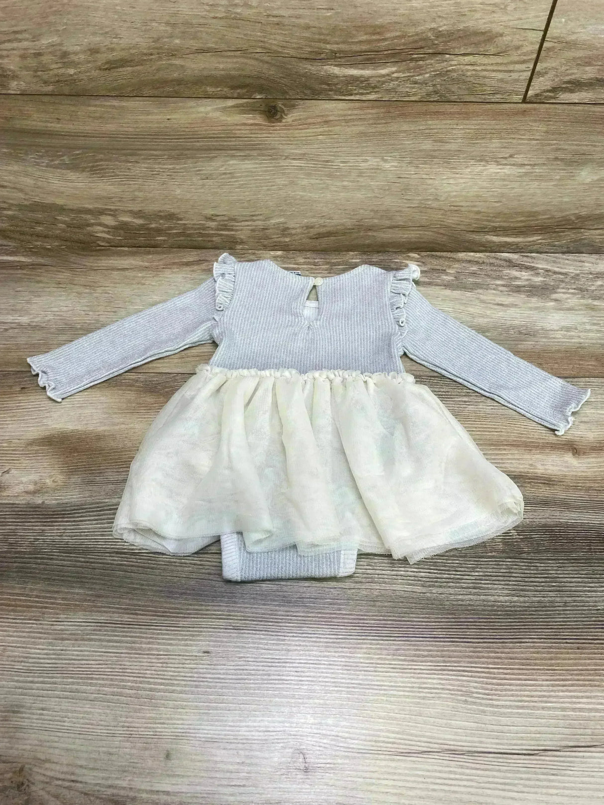 Old Navy Rib-Knit Metallic Bodysuit Dress Grey sz 3-6m - Me n Mommy To Be