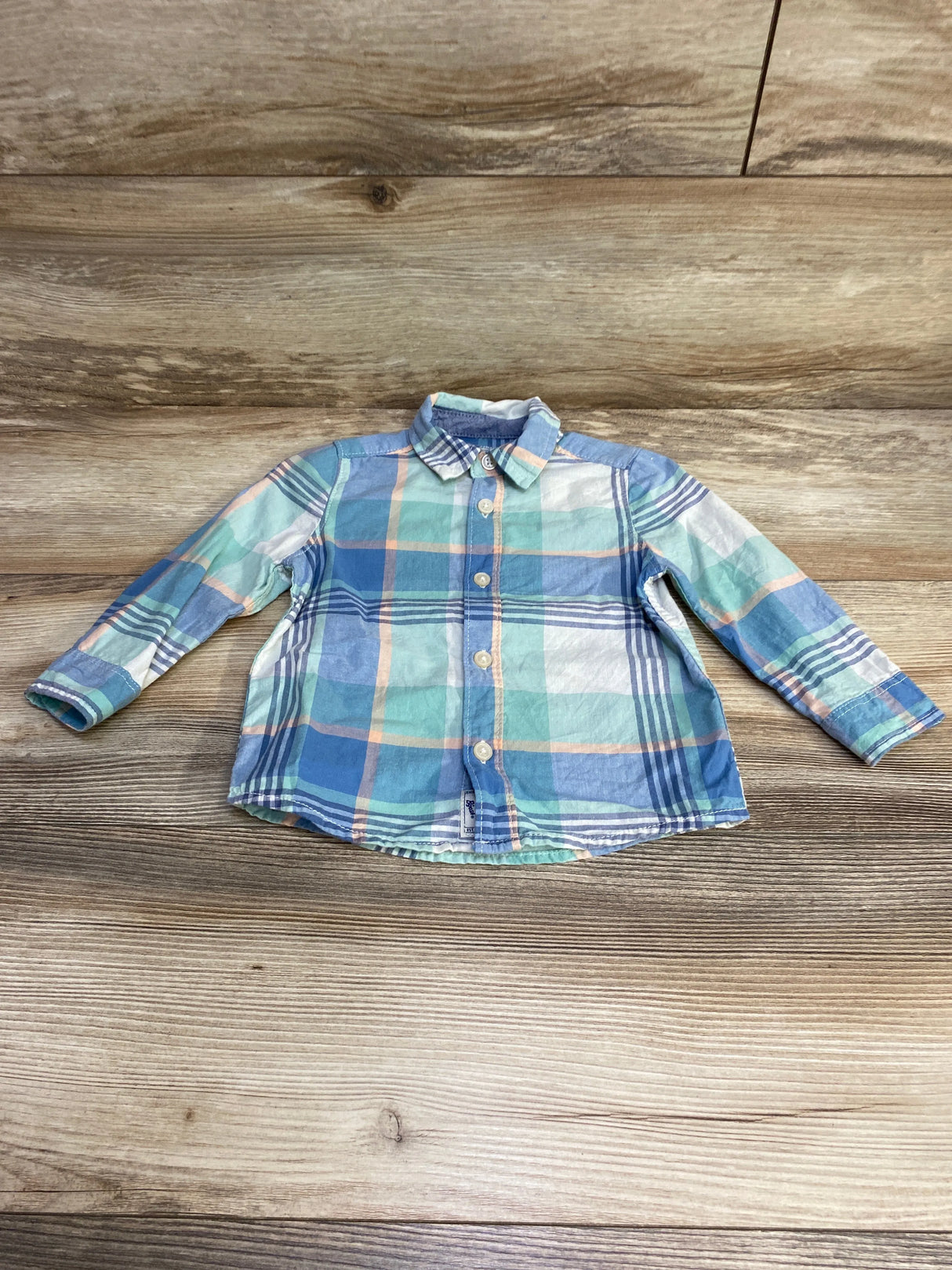 OshKosh Plaid Button-Up Shirt Green sz 18m - Me n Mommy To Be
