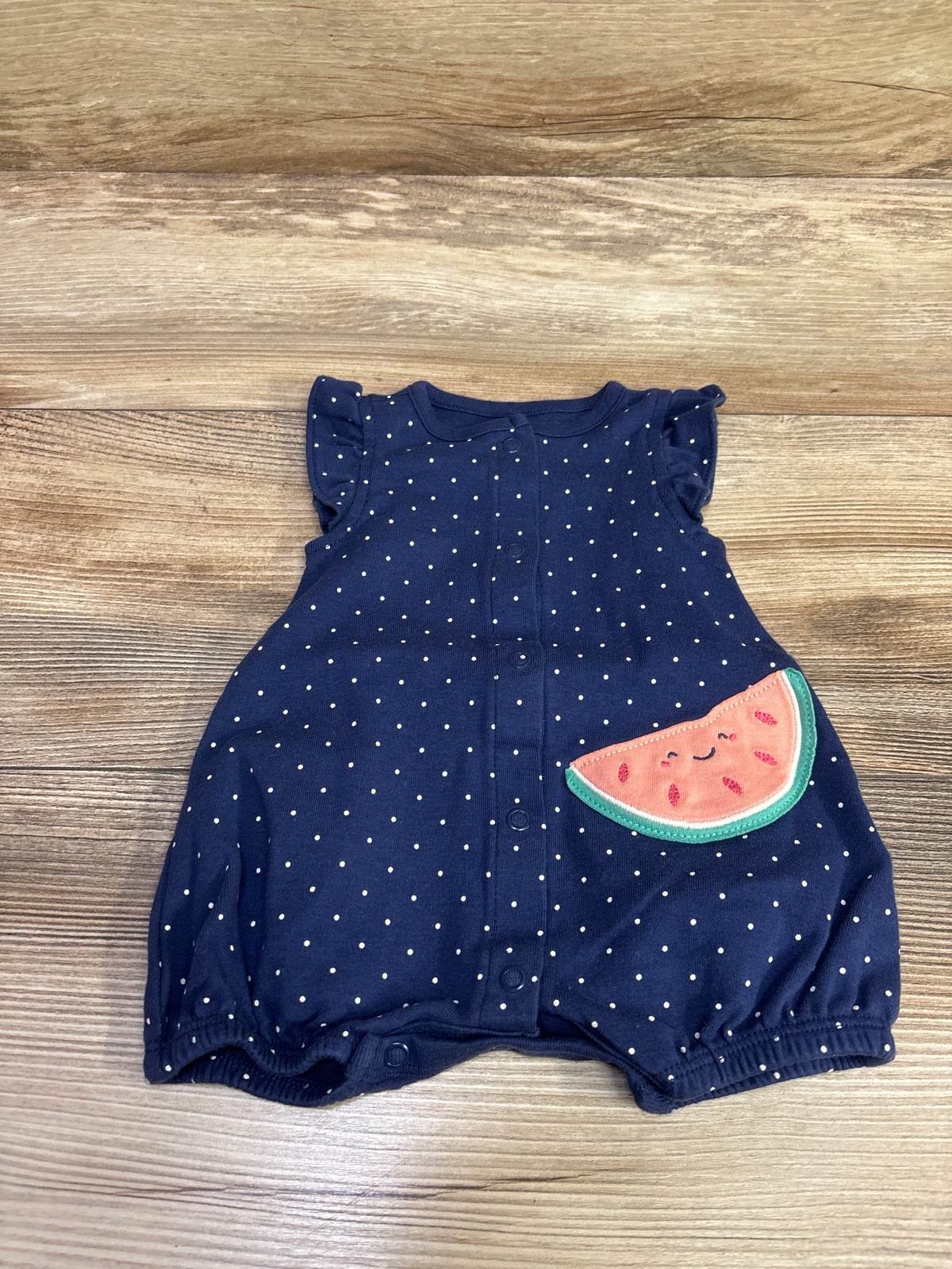 Carter's Button-Front Shortie Romper Navy sz Newborn
