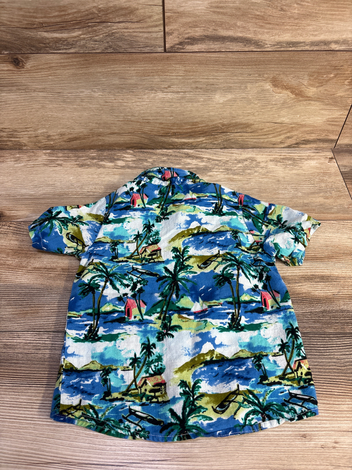 Tropical Button-Up Shirt Blue sz 4-5T