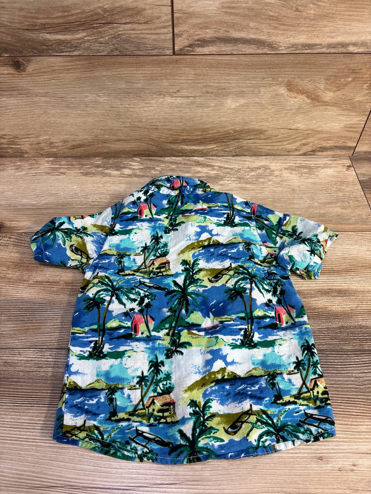 Tropical Button-Up Shirt Blue sz 4-5T