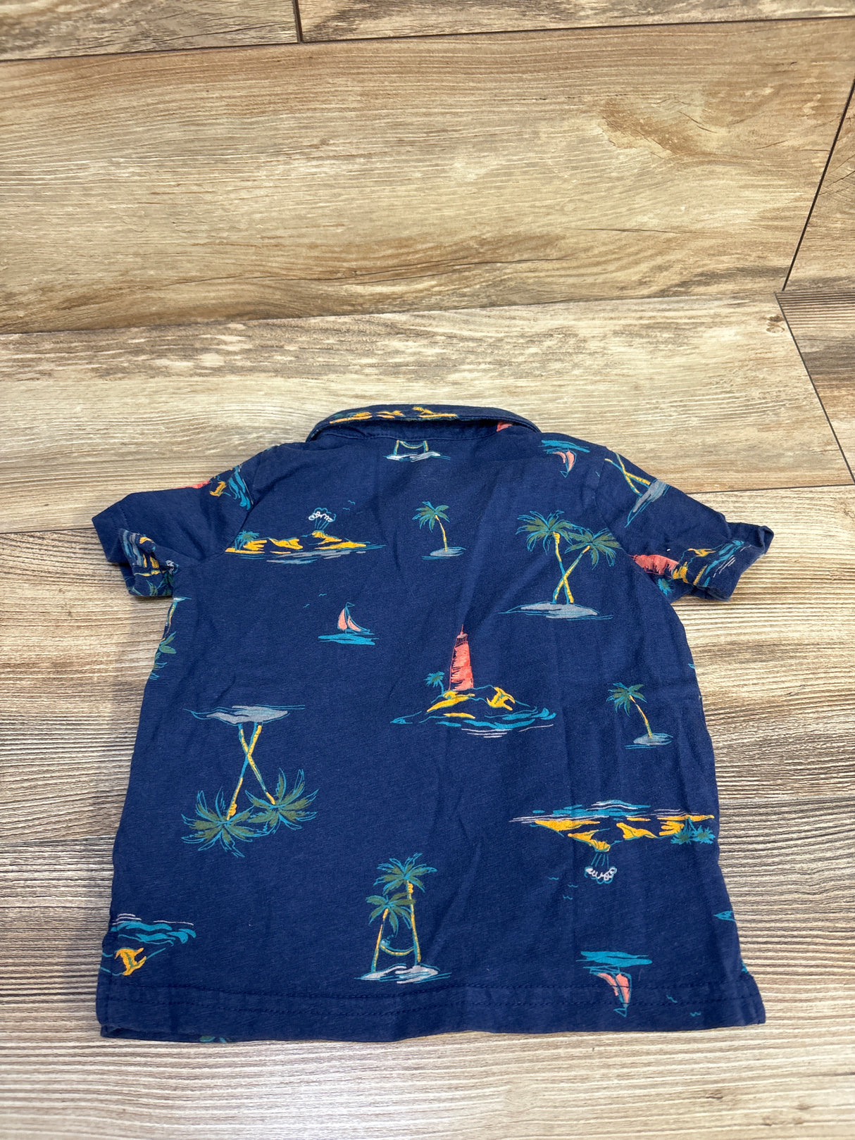 Carter's Palm Tree Polo Shirt Navy sz 24m