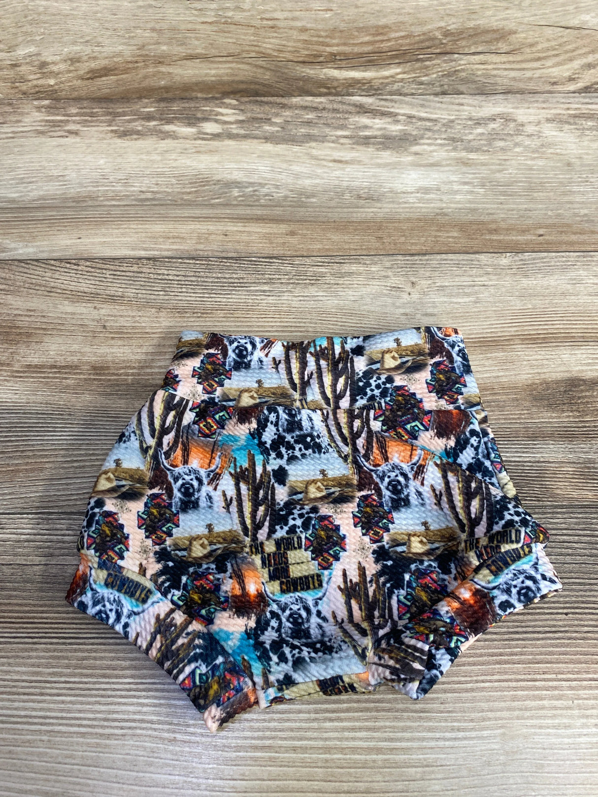 Joyfully Sewn Clothing Western Textures Bummie Blue sz 12-18m