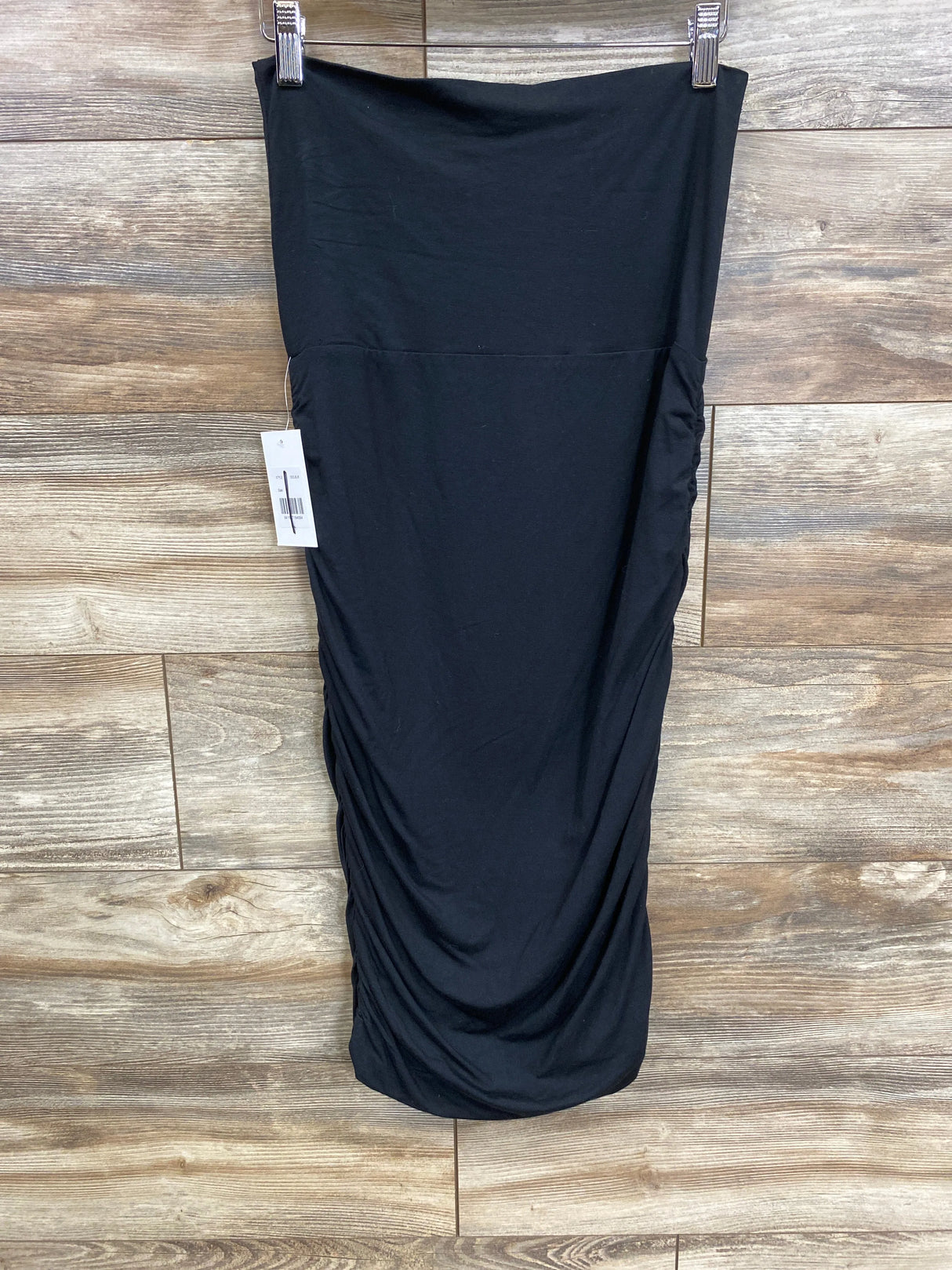NEW Angel Maternity Ruched Maternity Midi Skirt Black sz Small