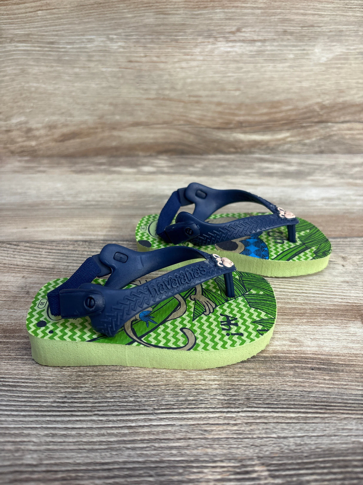 Havaianas Monkey Print Flip Flops Green sz 5c
