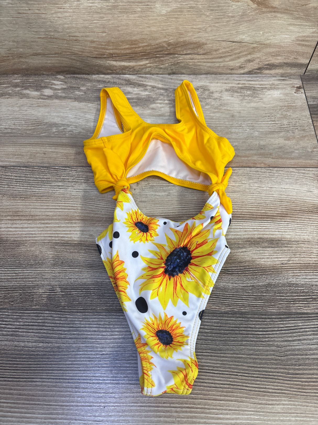 Shein 1pc Cut-Out Swimsuit Yellow sz 4T