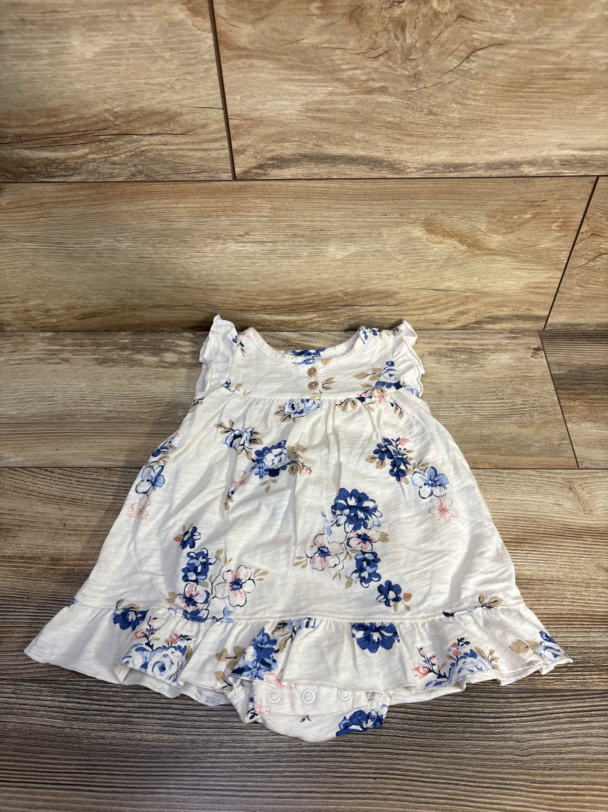 Carter's Floral Bodysuit Dress White sz 6m