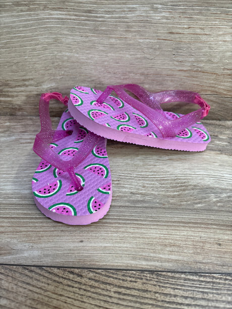 Flip Flops Watermelon Print Pink sz 7/8 - Me n Mommy To Be