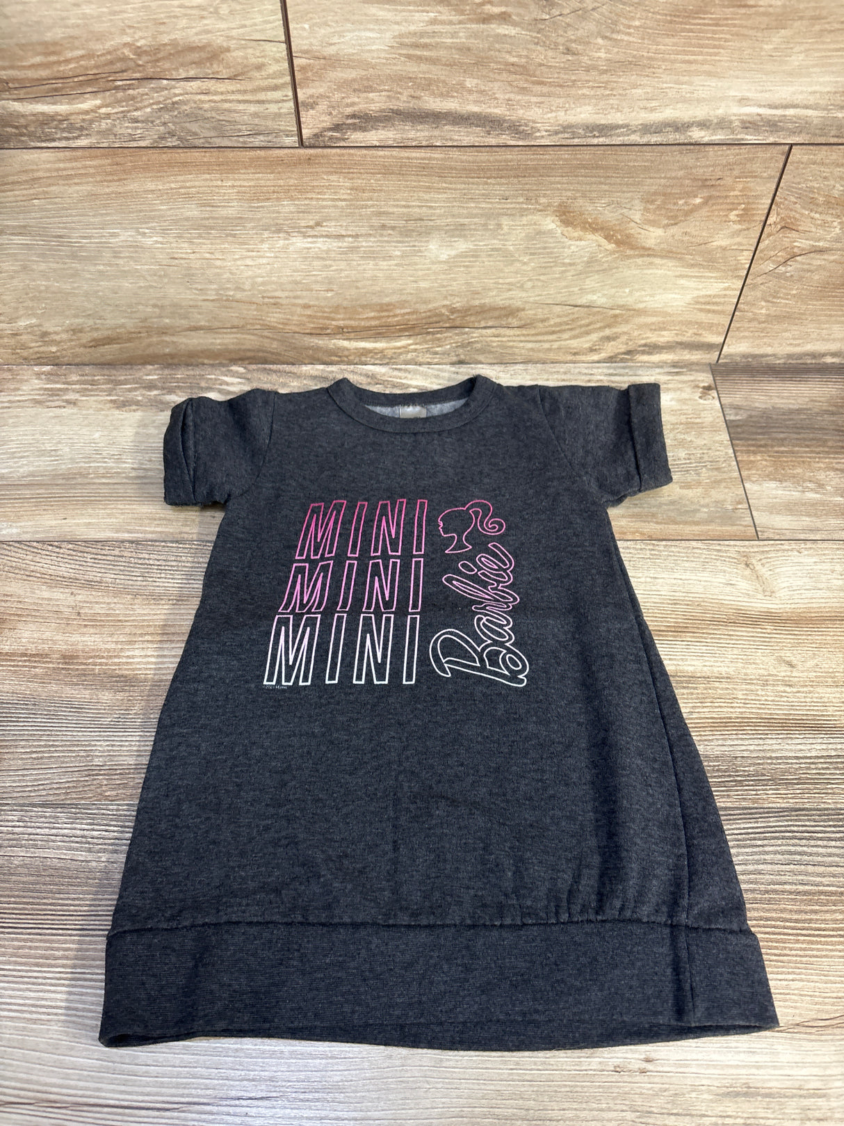 Instant Message Mini Barbie Short Sleeve Sweatshirt Dress Grey sz 2T