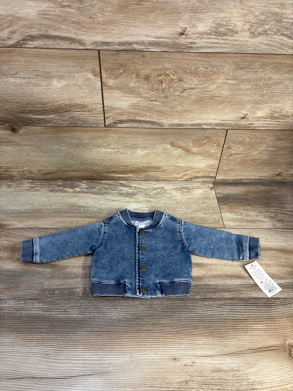 NEW Cat & Jack Denim Bomber Jacket Blue sz Newborn
