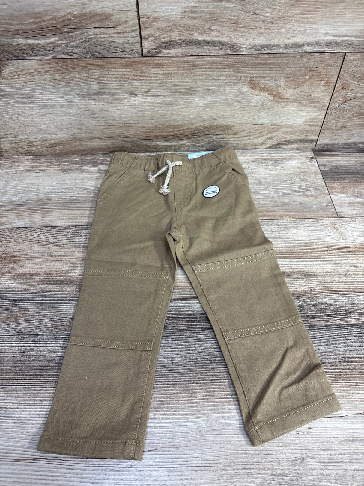 NEW Okie Dokie Skinny Drawstring Twill Pants in Warm Oak sz 2T