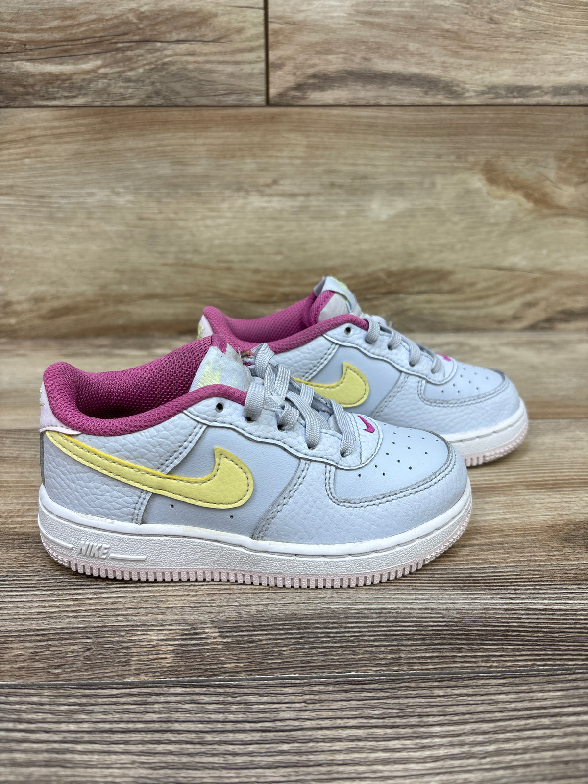 Nike Force 1 TD 'Grey Citron Fuchsia' Sneakers sz 9c