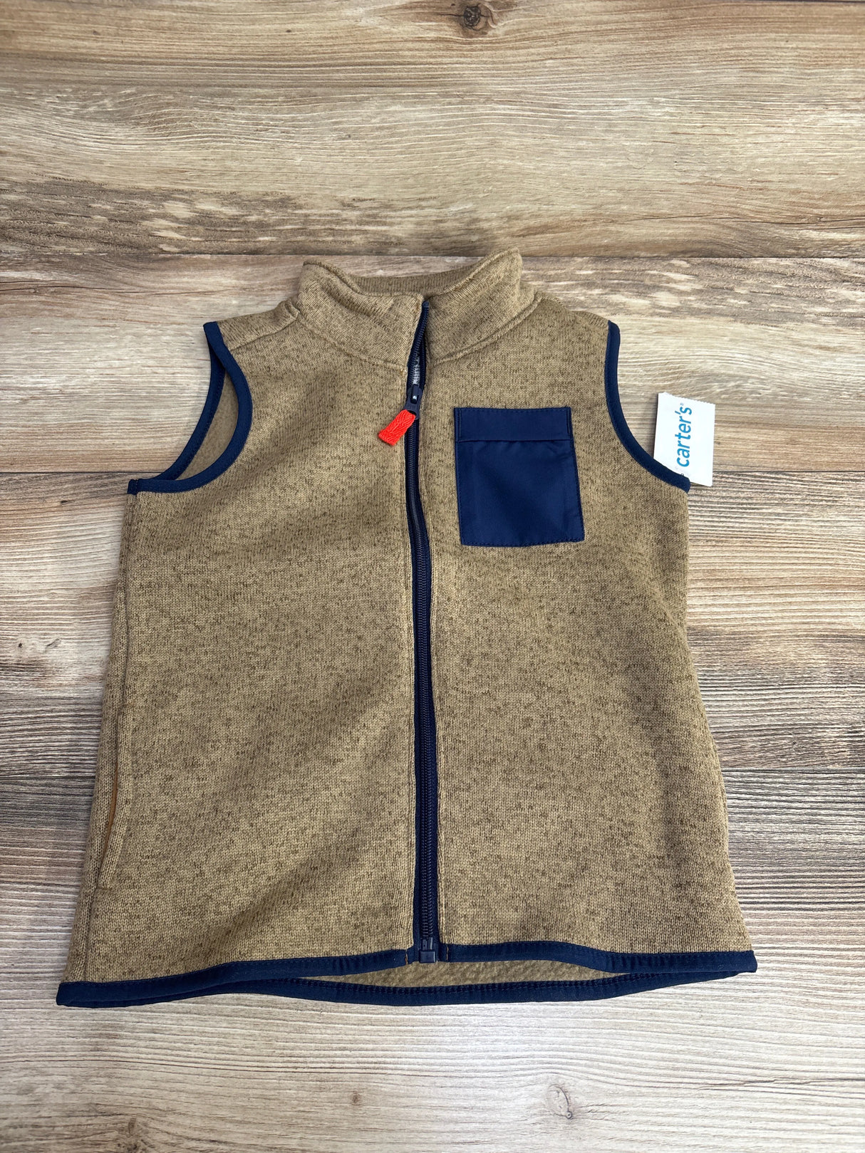NEW Carter's Full Zip Pocket Vest Tan sz 5T