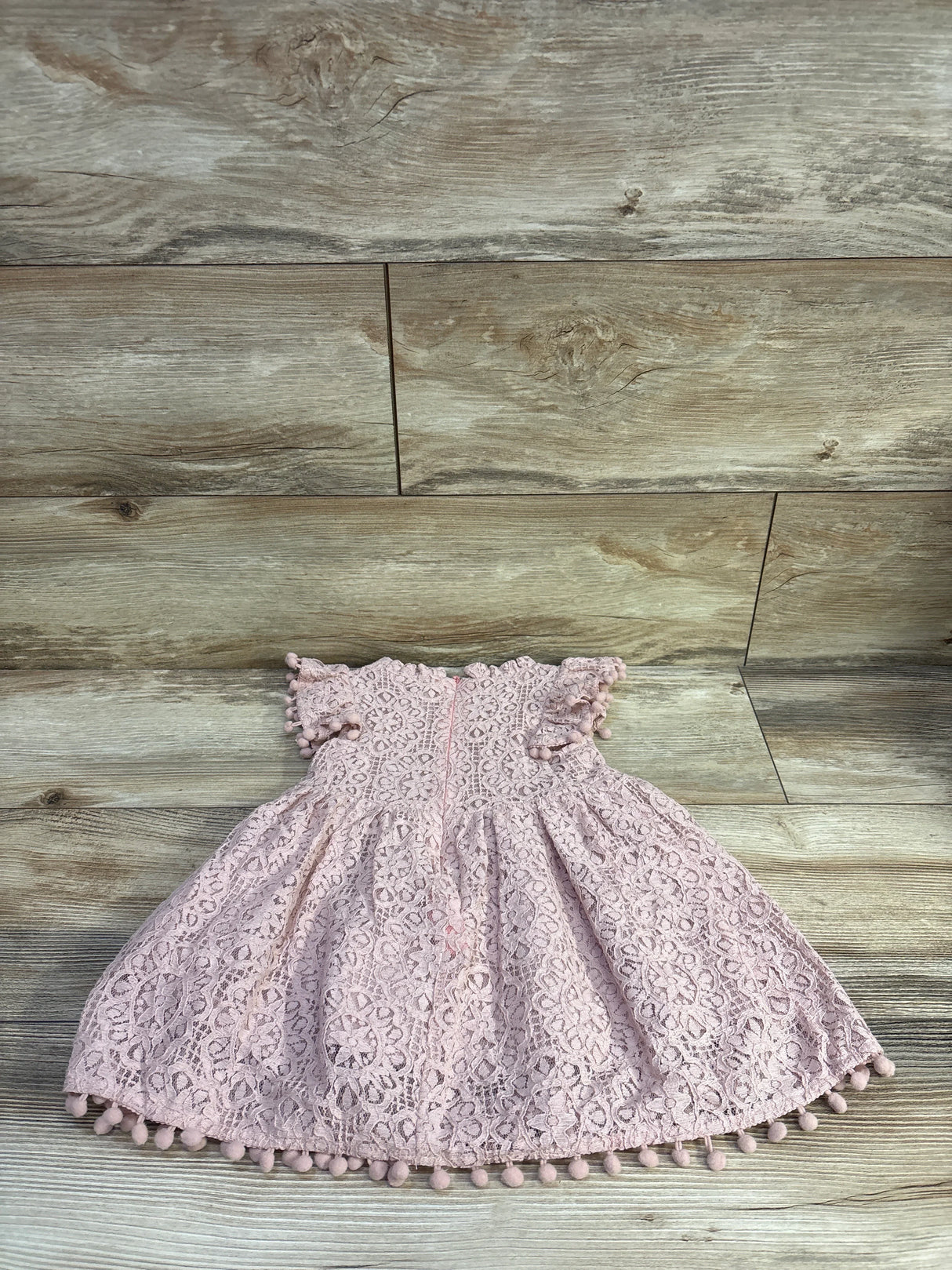 KYAIGUO Lace Pom-Pom Dress Pink sz 12-18m
