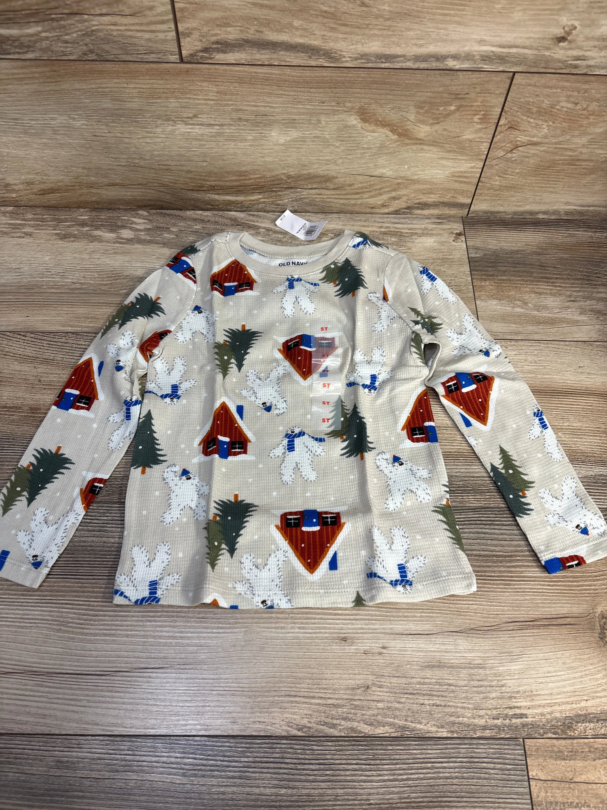 NEW Old Navy Abominable Snowman Waffle Knit Beige Shirt sz 5T